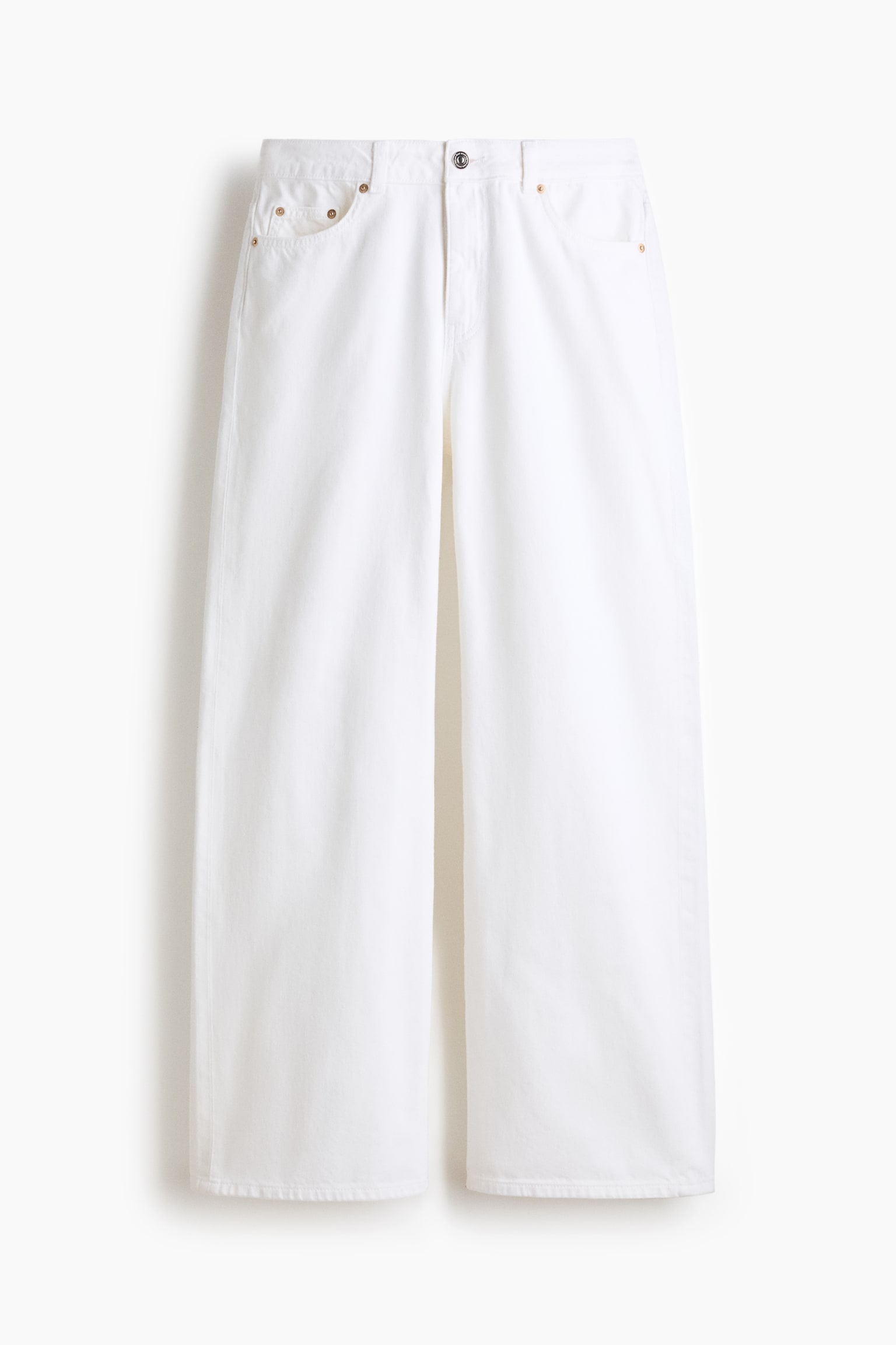 Baggy Regular Waist Jeans - Hvid/Vasket denimblå/Lysegrå/Lys beige - 1