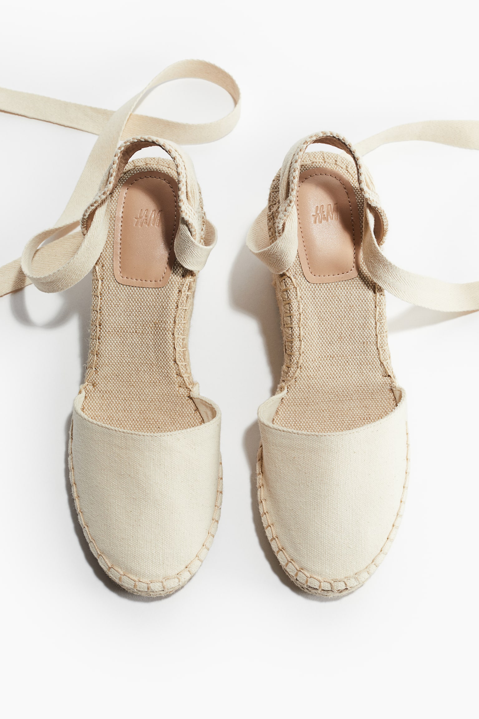 Wedge-heeled espadrilles - Cream - 3