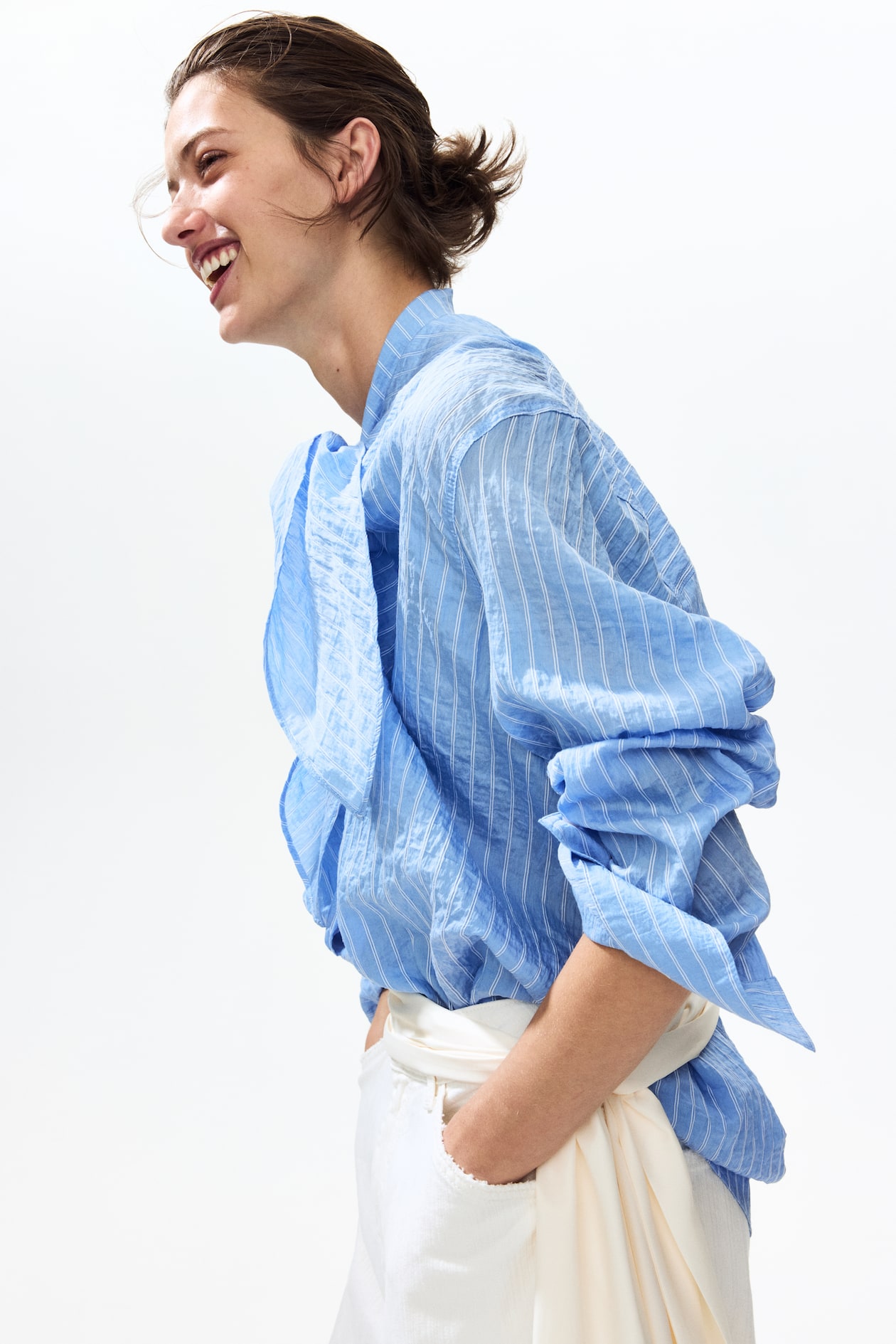 Scarf-Collar Shirt - image 5