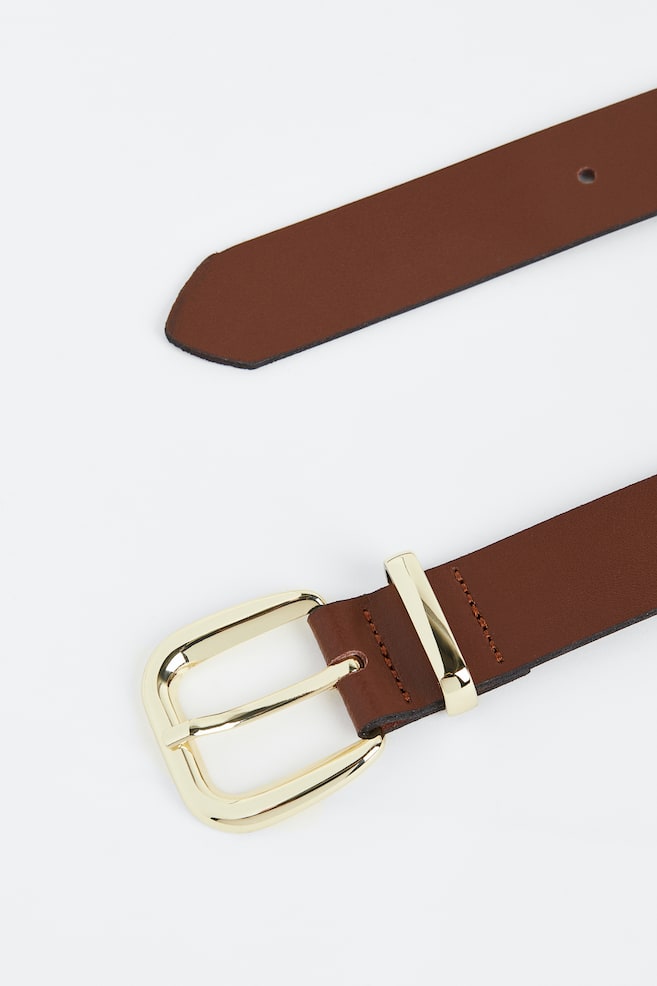 Leather belt - Brown/Black/Black - 2