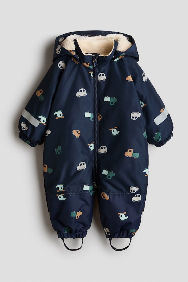 Water-repellent all-in-1 suit - Navy blue/Vehicles/Brown/Bears/Light purple/Floral/Plum/Floral/Green/Dinosaurs/Dark blue/Dinosaurs/Beige/Leopard print/Light pink/Hearts/Cream/Floral/Beige/Dogs - 1