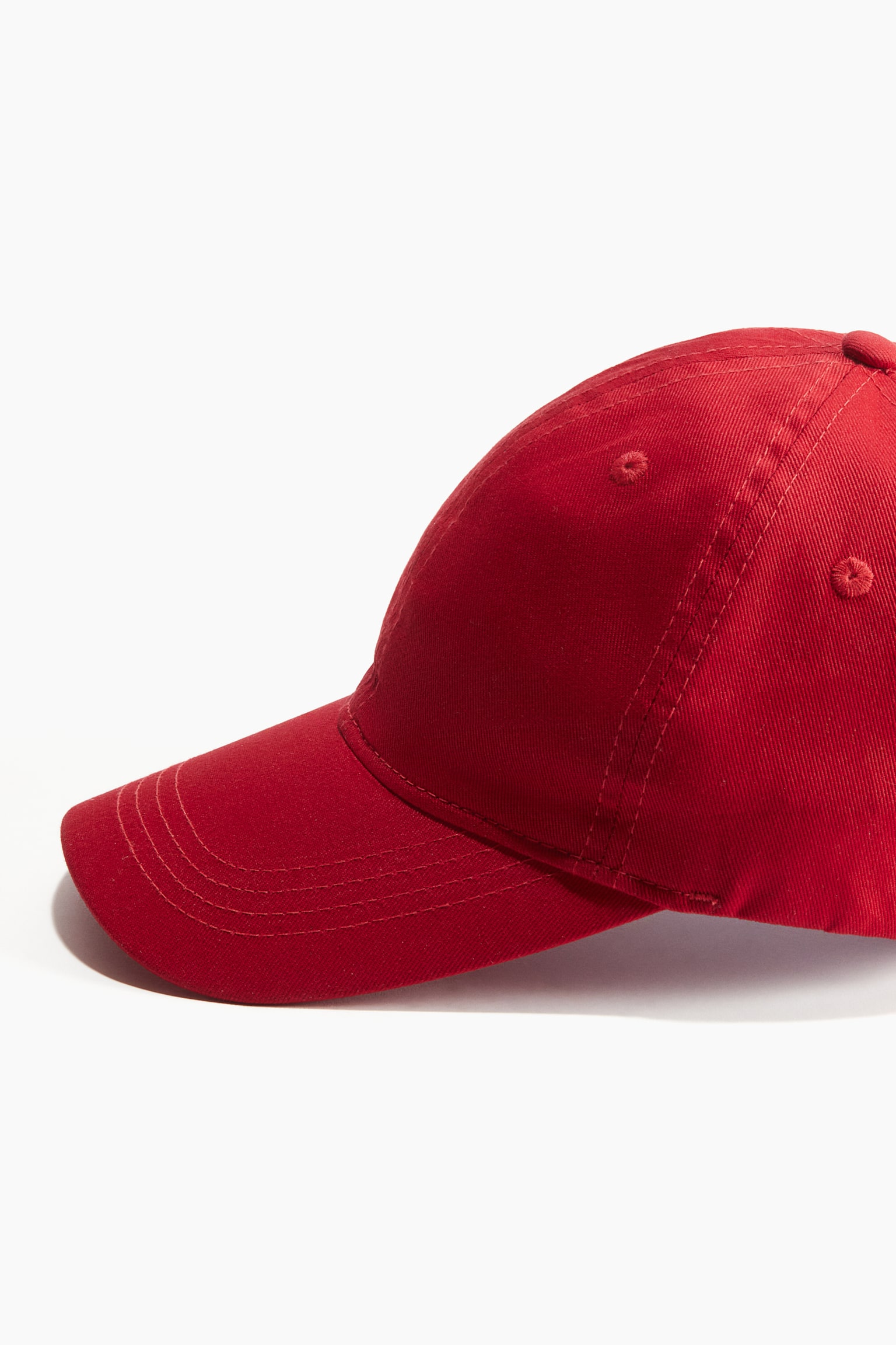 Cotton twill cap - Red/Black - 2