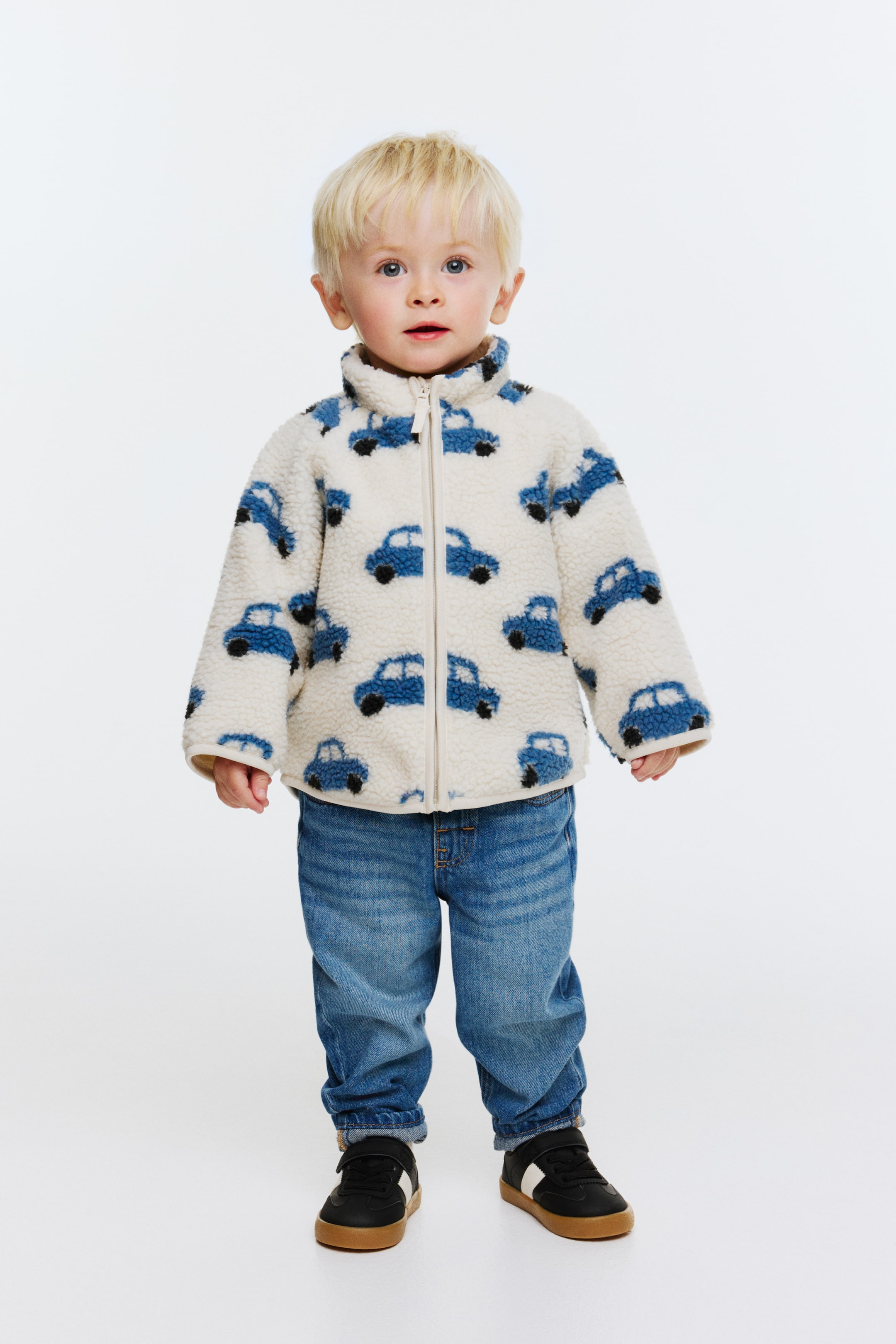 View larger image: Printed teddy jacket - Light beige/Cars - Kids | H&M IE 3
