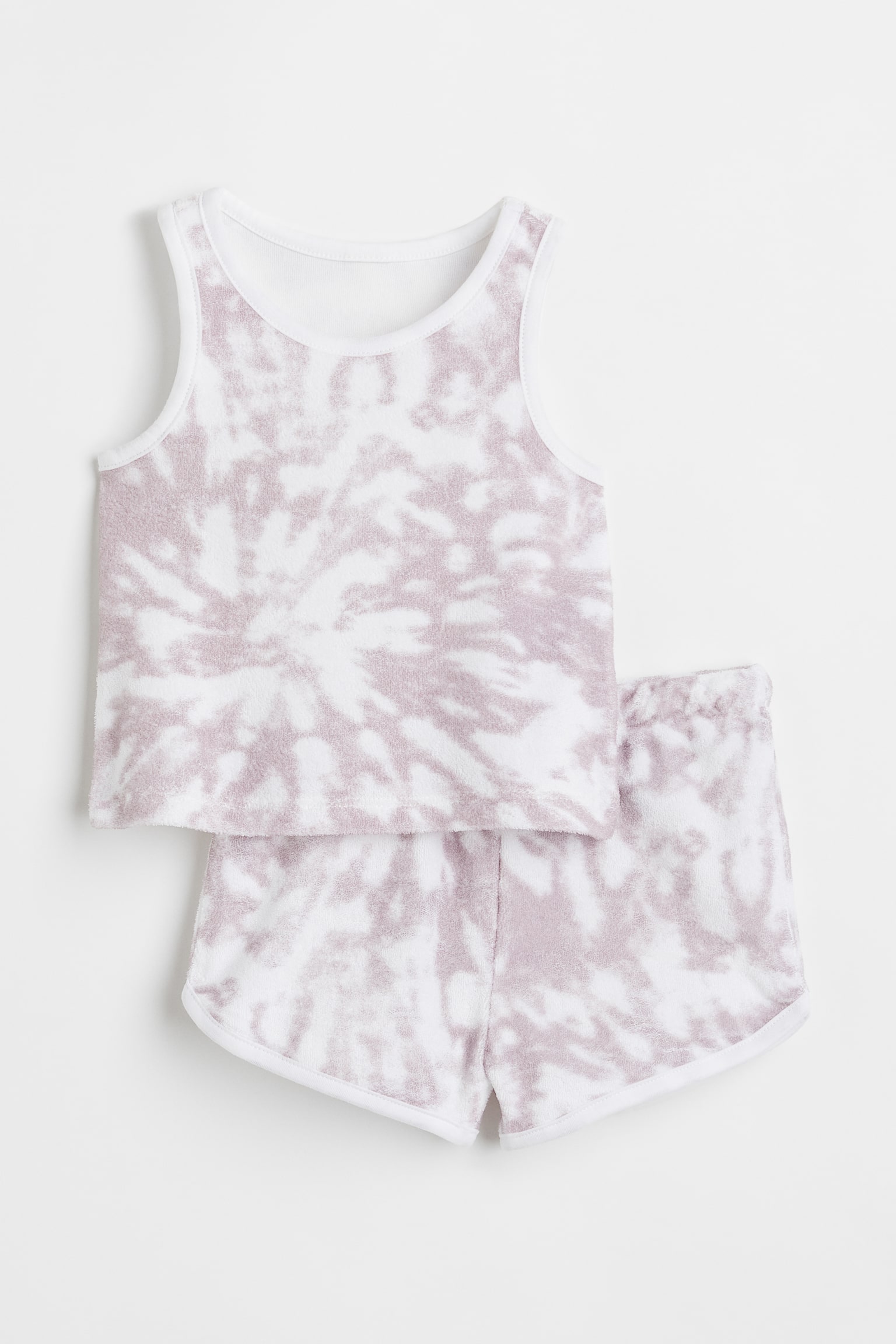 2-piece terry set - Light purple/Tie-dye