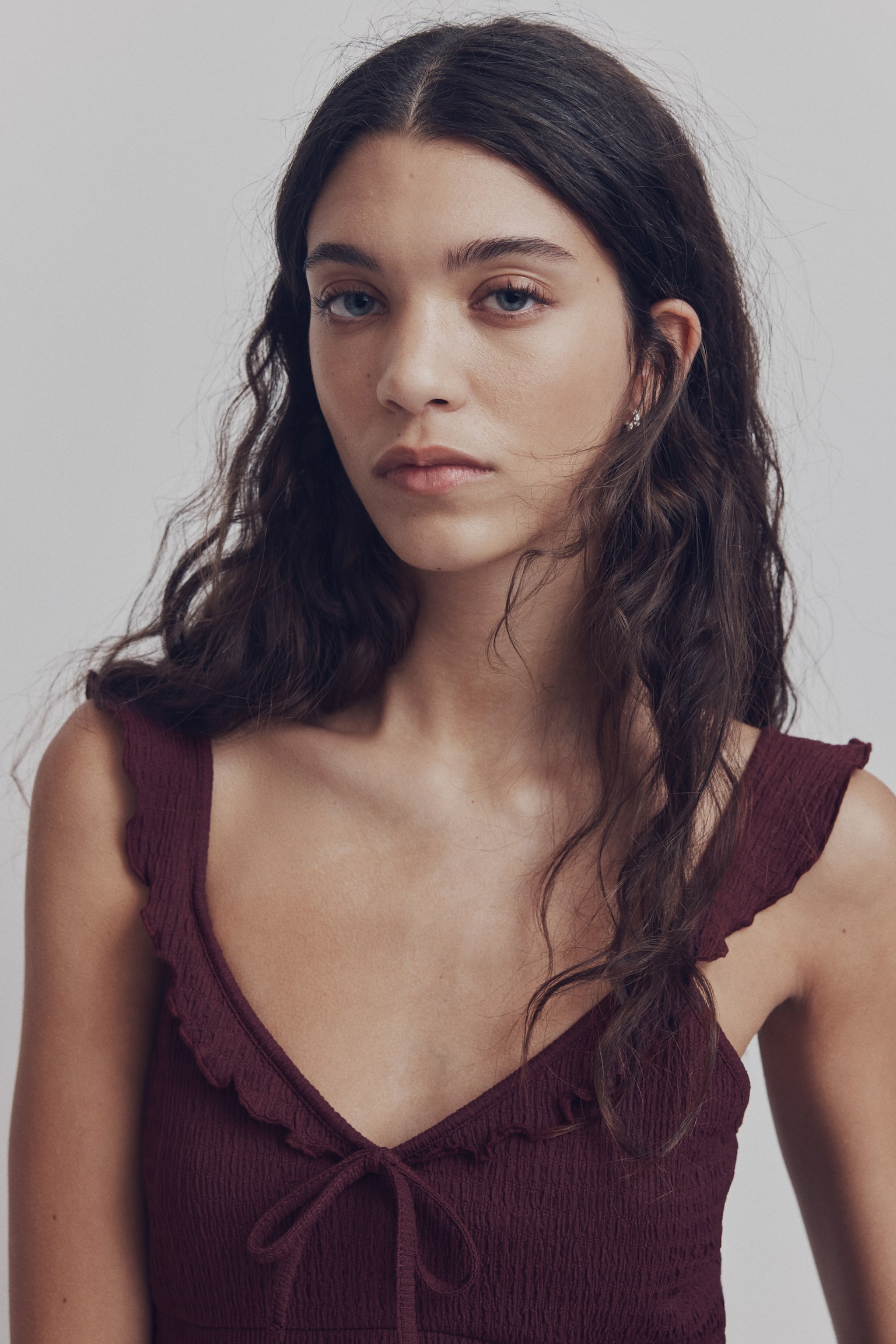 Textured jersey dress - Plum/Black - 3