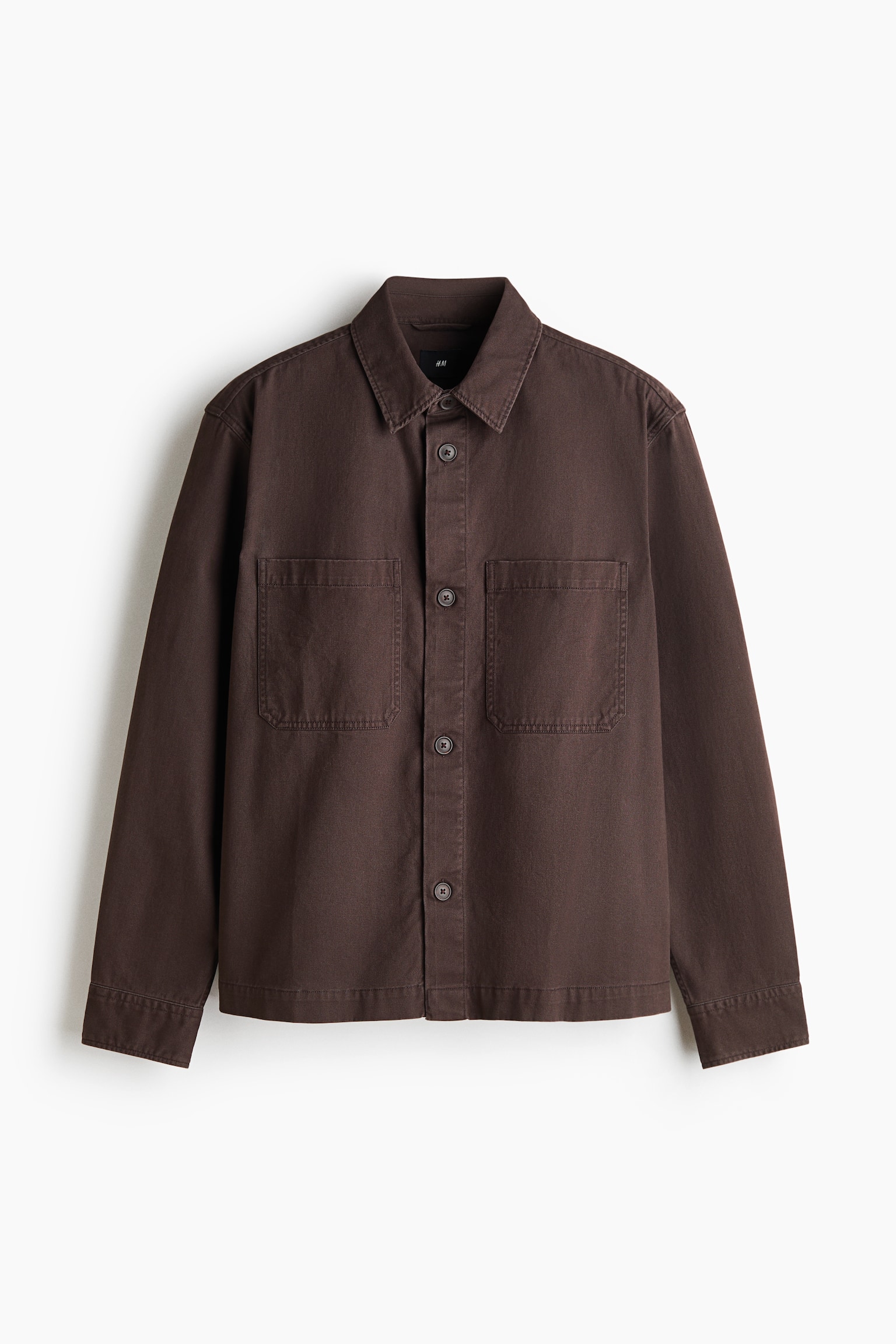 Cotton Overshirt - Dark brown/Beige/Dark blue