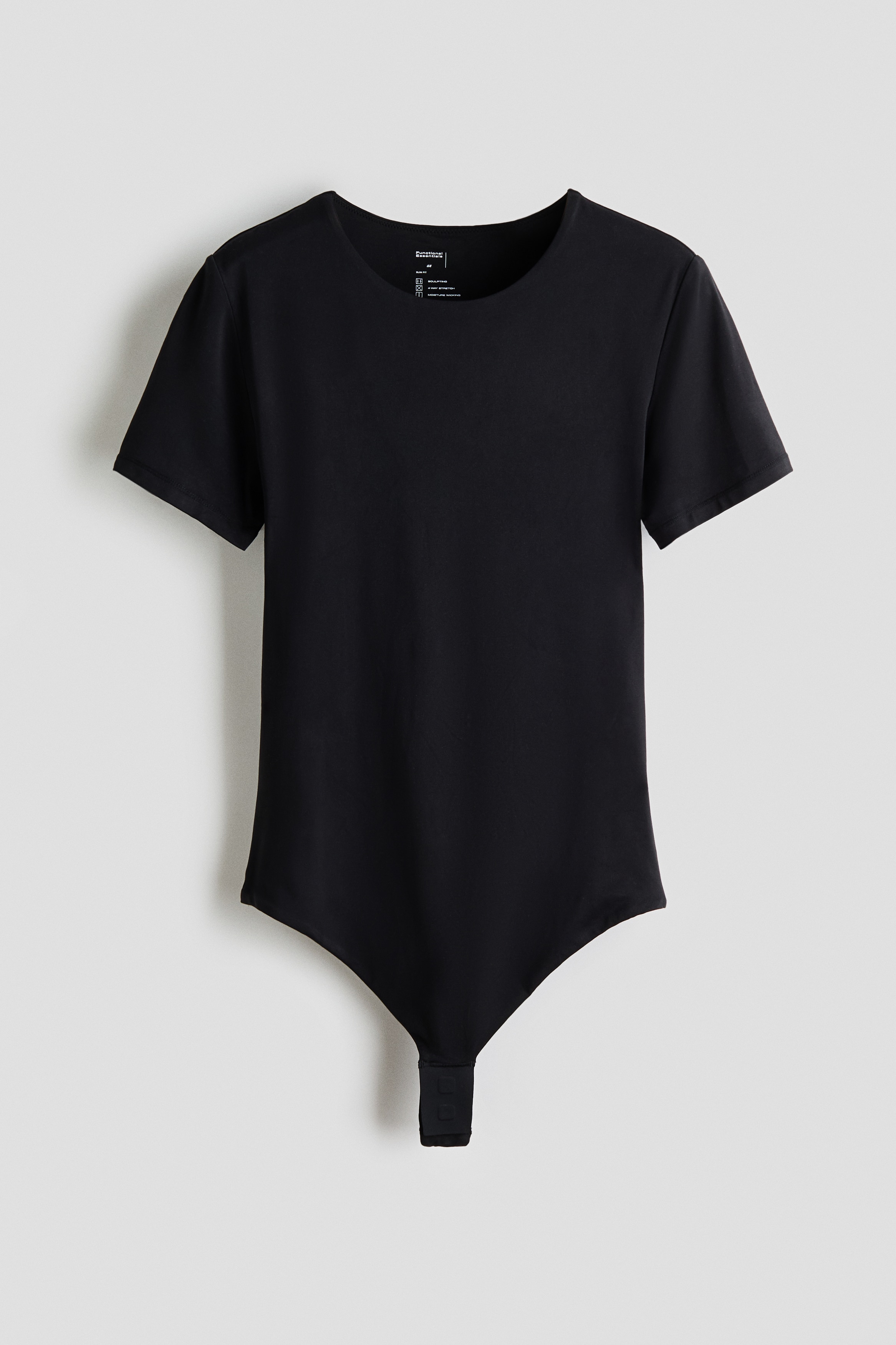 Sculpting Short-Sleeved Thong Bodysuit - Black/Dark brown