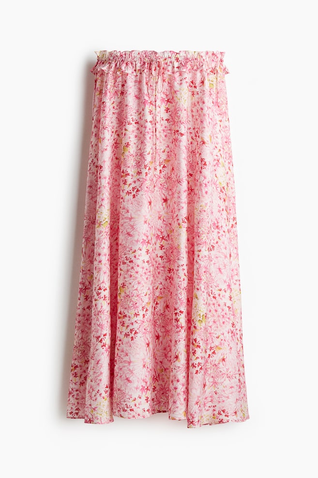 Frill-trimmed maxi skirt - Light pink/Floral/Black/Floral - 1