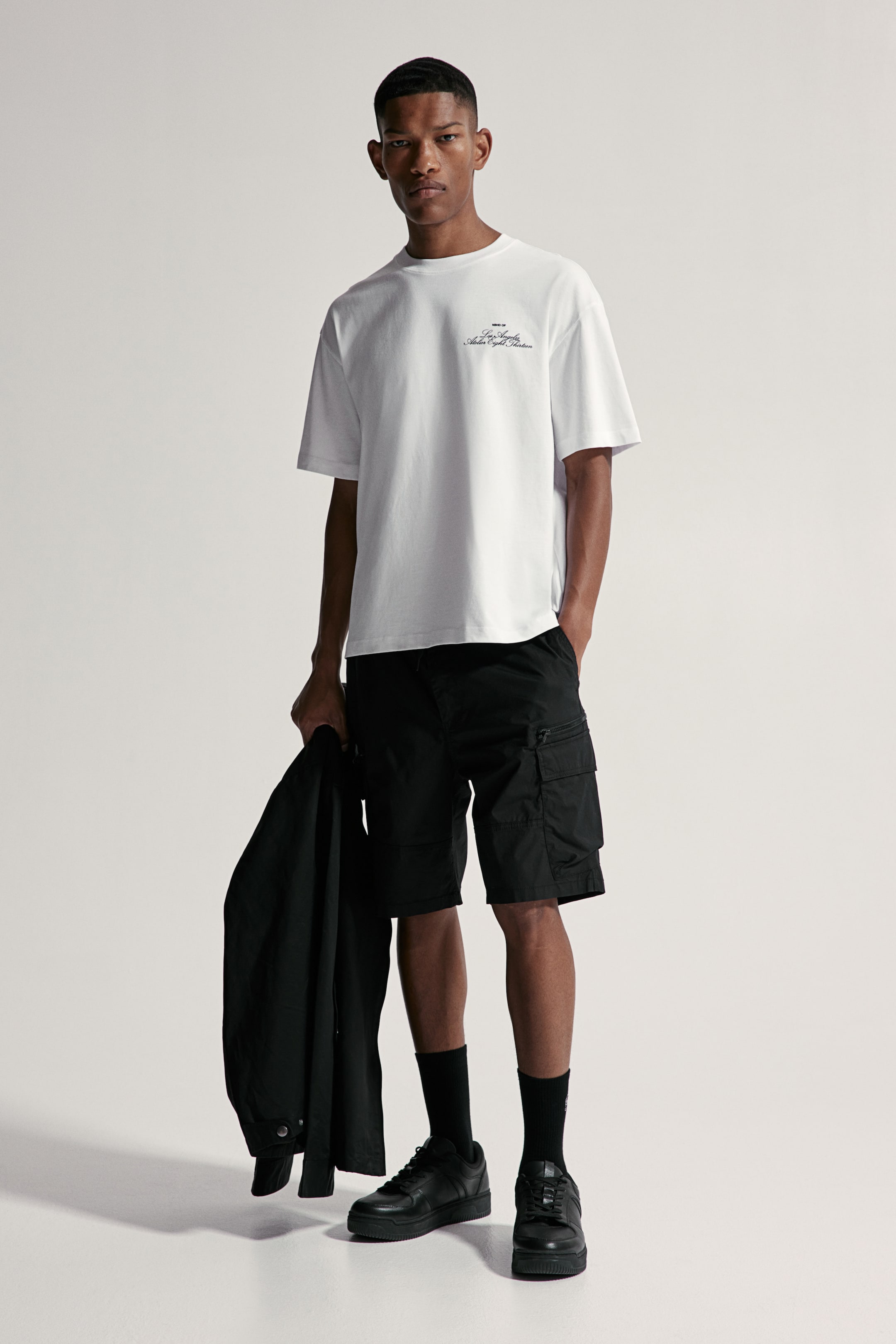 Loose Fit Printed T-shirt - White/Los Angeles - Men | H&M US