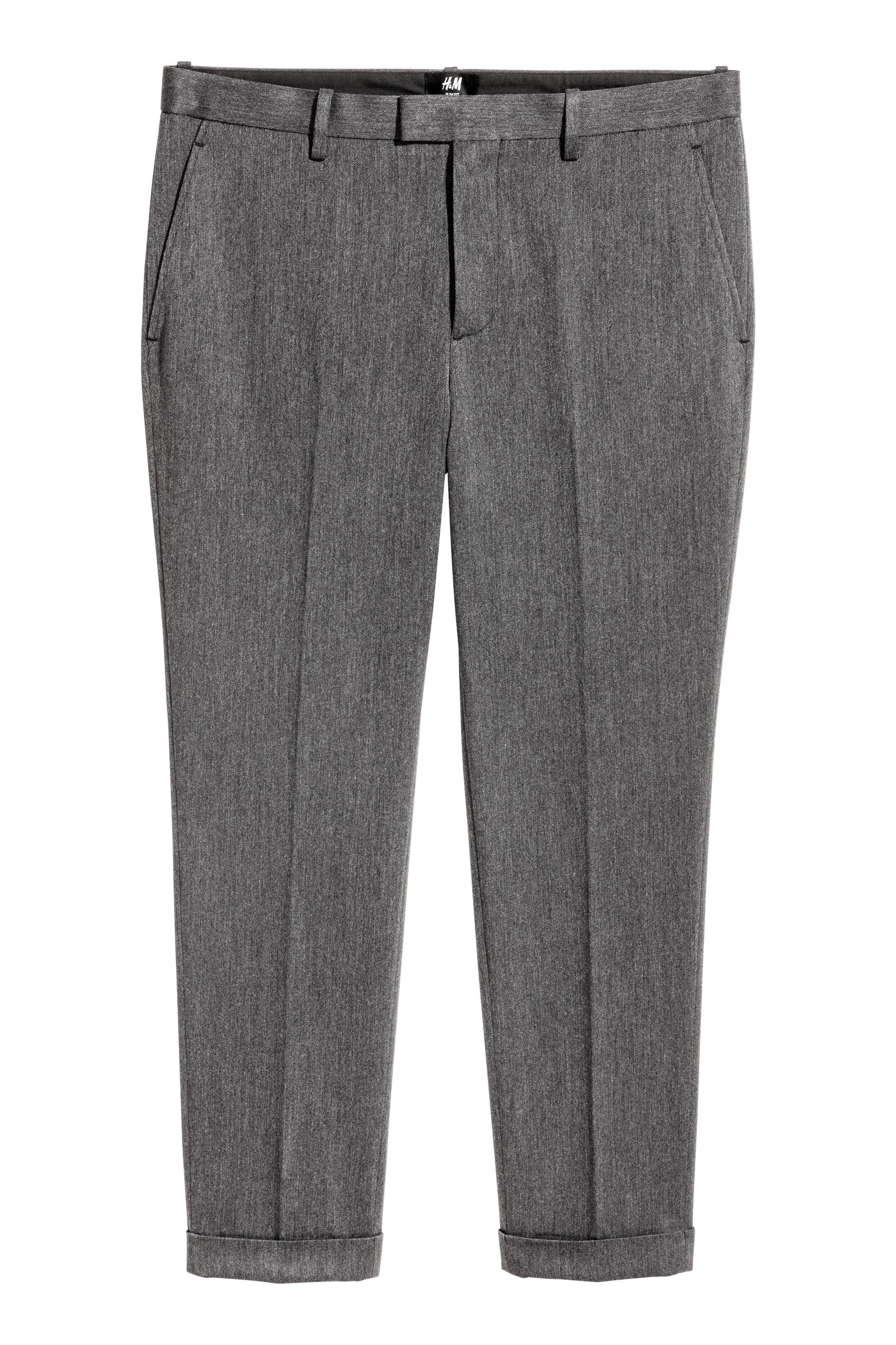 View larger image: Cropped suit trousers - Grey marl - Men | H&M GB 1