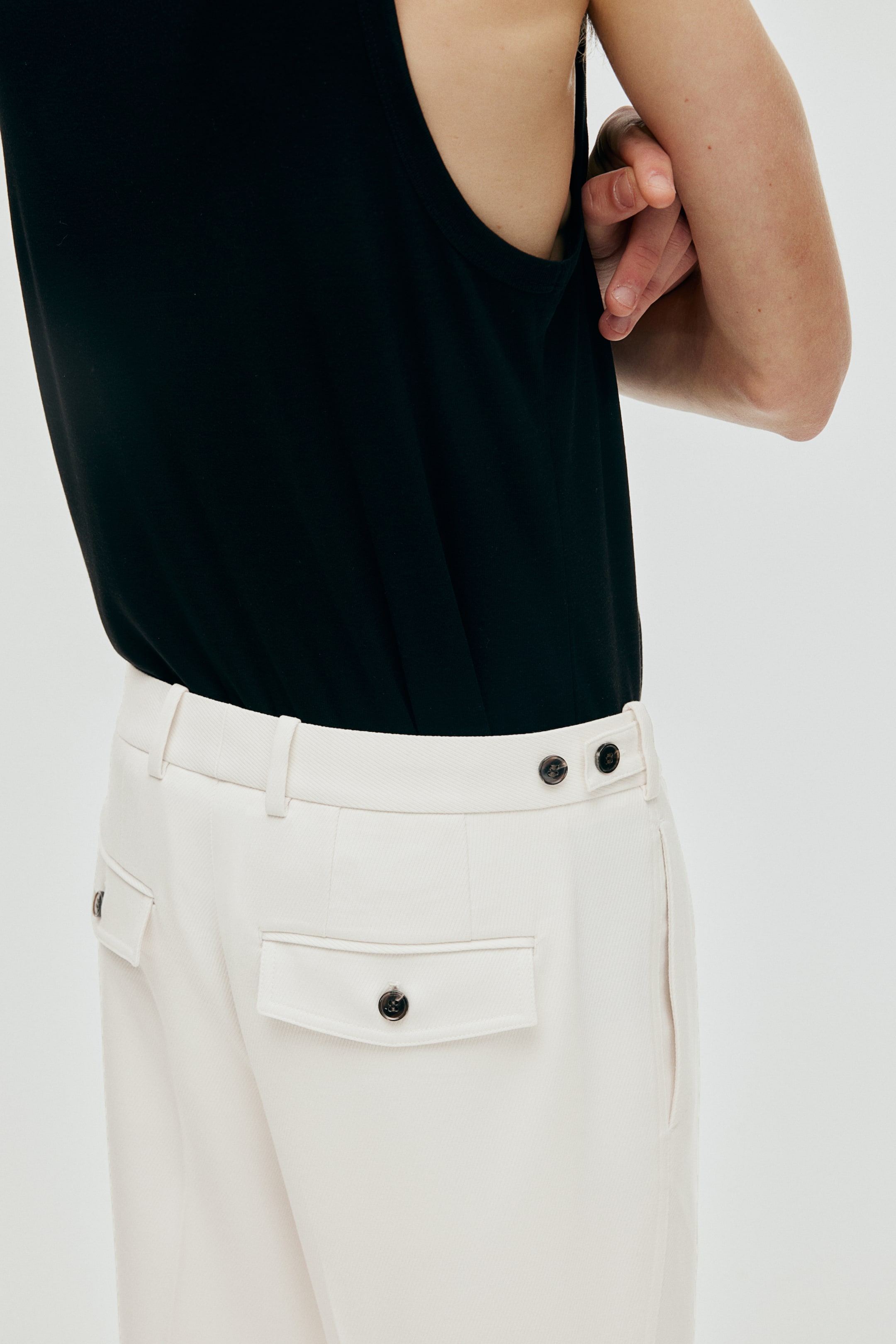 Regular Fit Cropped trousers - Cream - Men | H&M GB 3