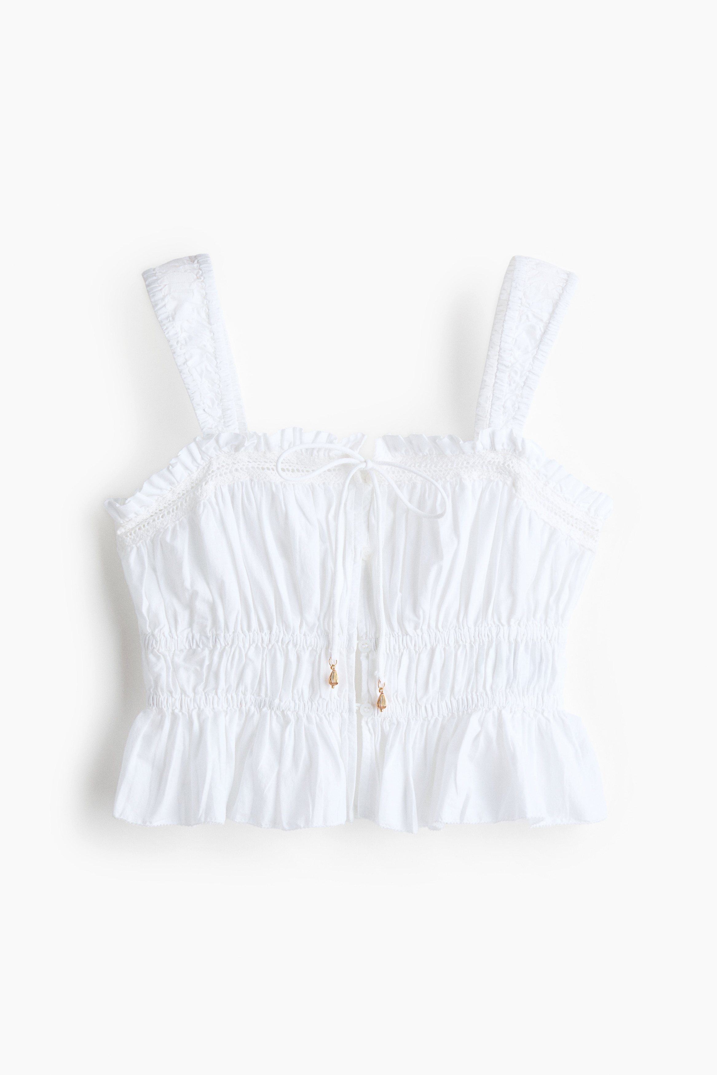 Haut en coton avec détail à nouer - Blanc