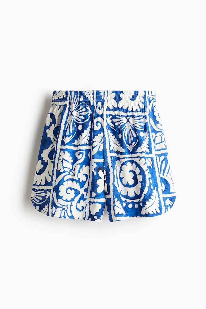 Schlupfshorts aus Twill - Knallblau/Gemustert/Weiß/Blau gemustert - 1