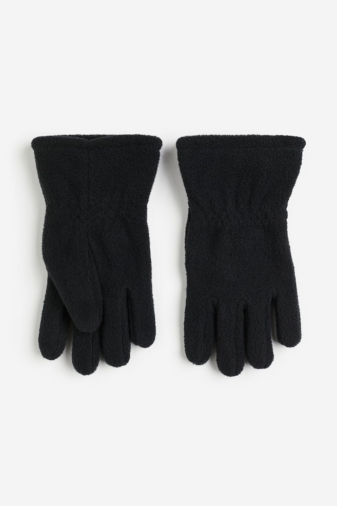 Fleece gloves - Black/Light grey marl - 1