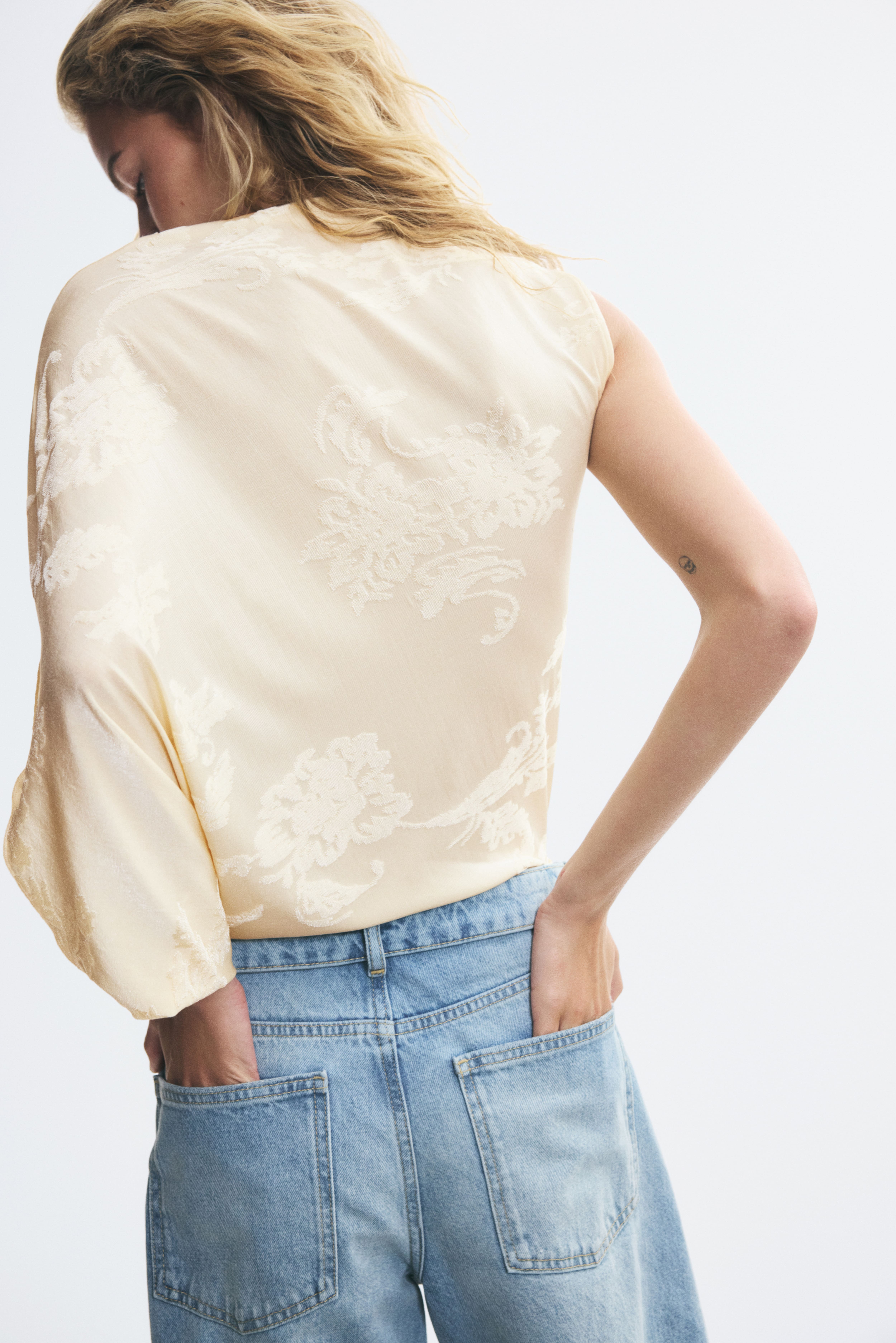 Jacquard-Knit Thong Bodysuit