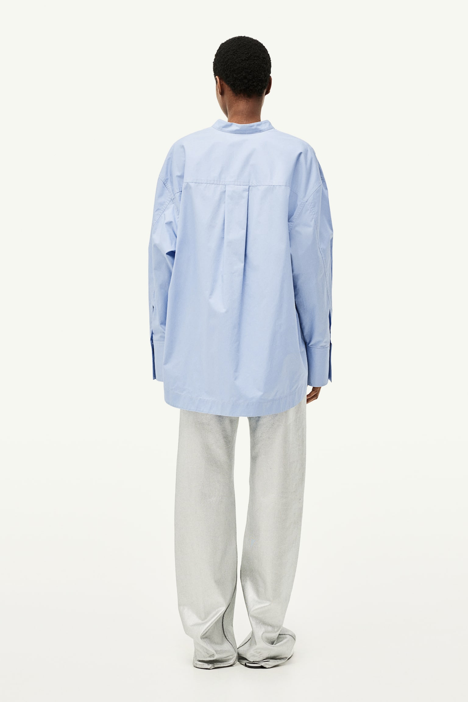 Oversized Grandad Shirt - Light blue - 3