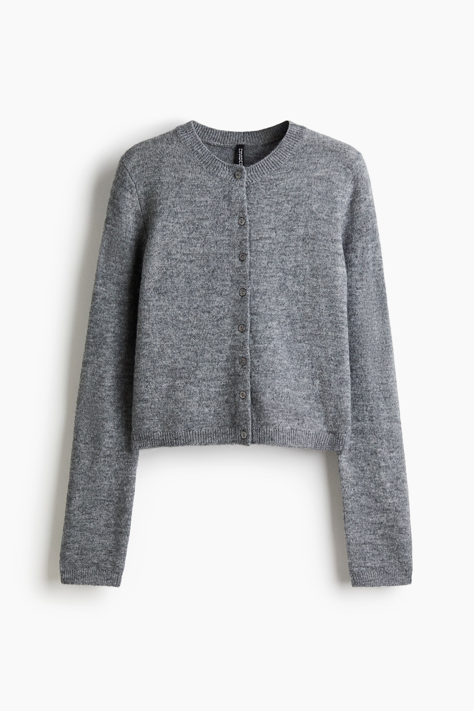 Женский кардиган H&M Fine-Knit, цвет: Серый меланжевый — фото 1