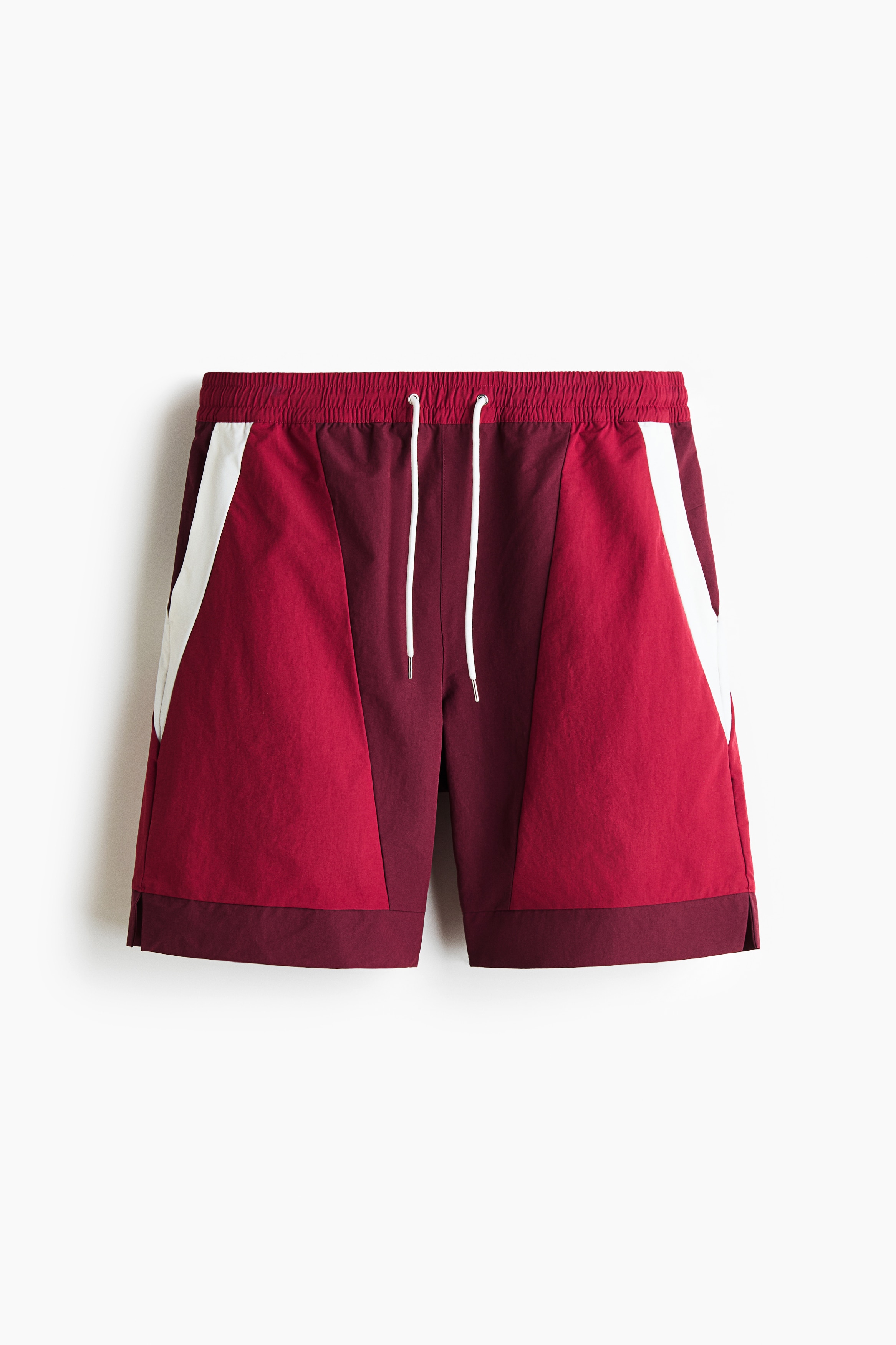 Loose-Fit Track Shorts - Burgundy/color block/Dark blue/color block