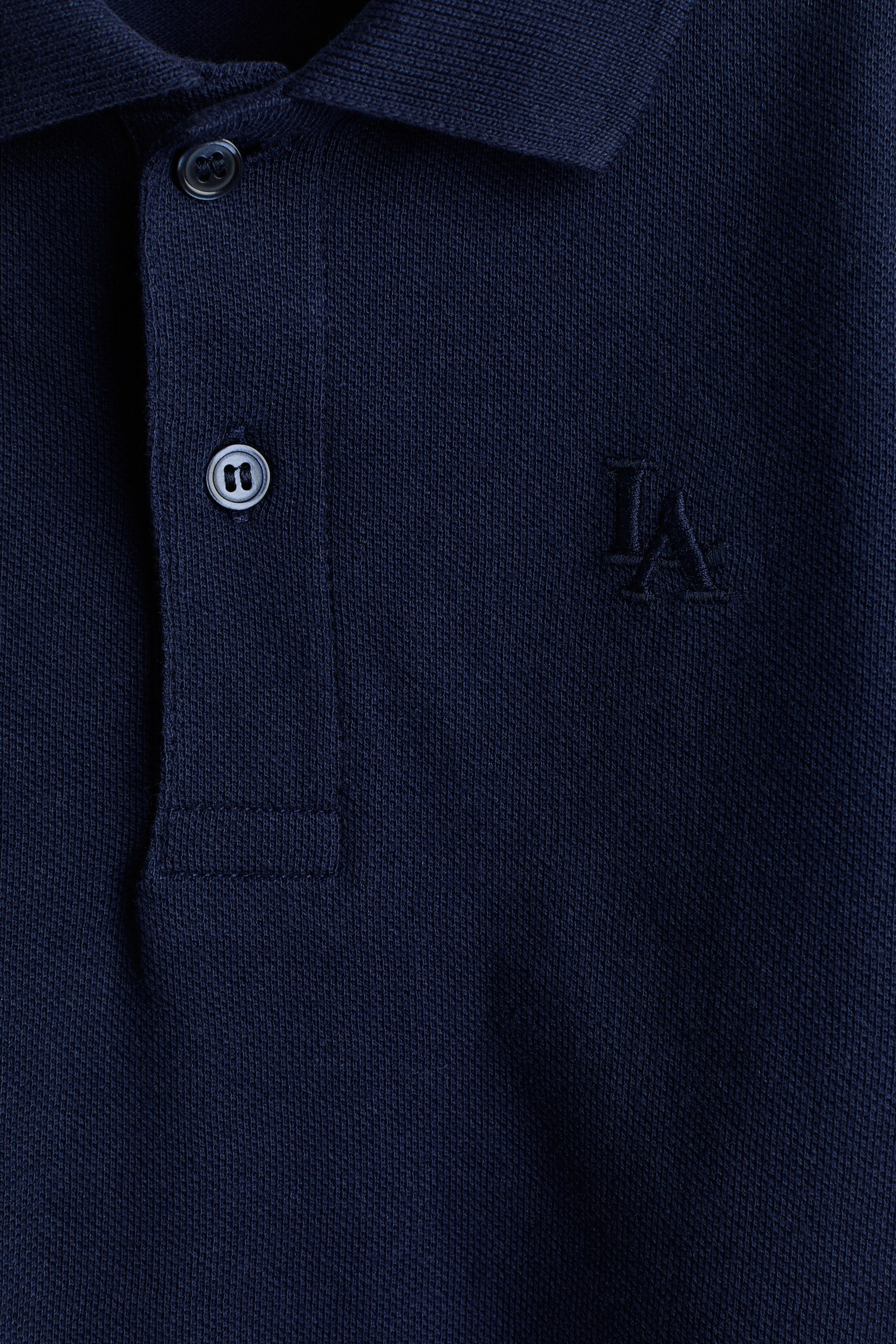 Embroidered-motif piqué polo shirt - Navy blue/Yellow/Red/Cream/Striped/White - 2