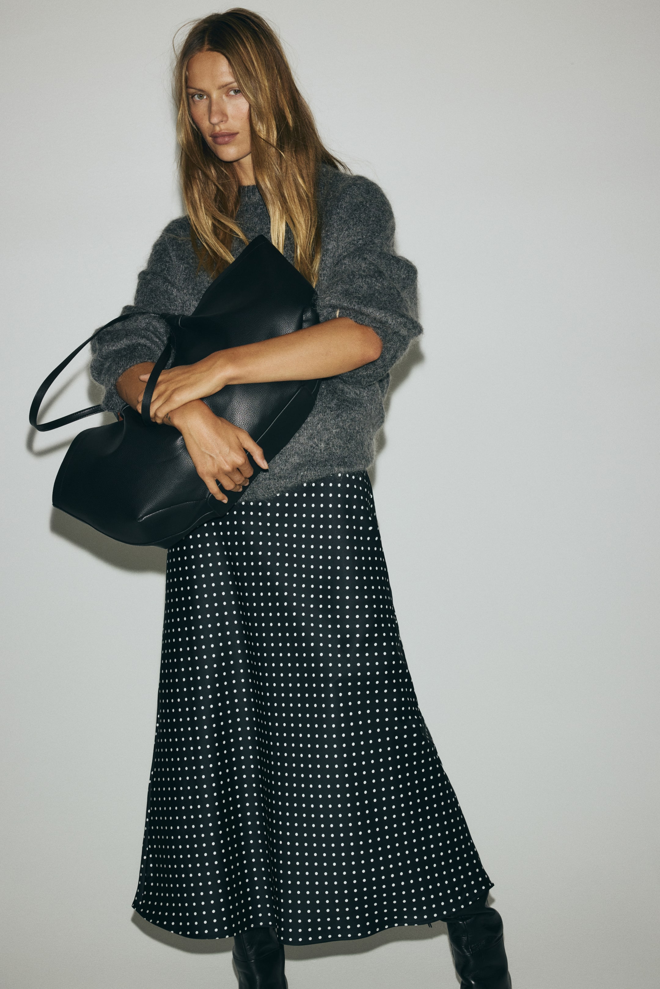 Grotere afbeelding bekijken: Midirok - Zwart/stippen - DAMES | H&M NL 3