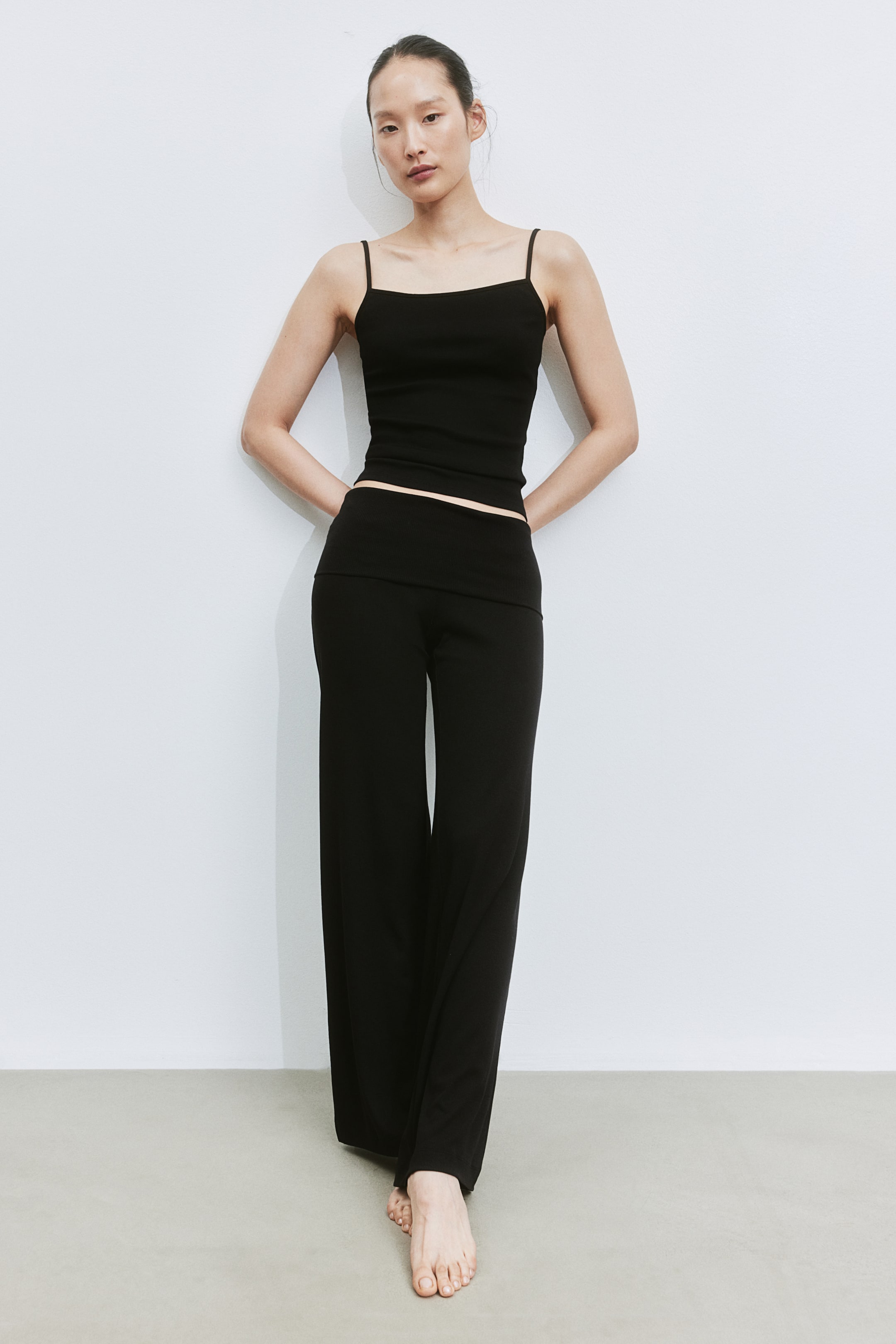 Ribbed Wide-Leg Pants