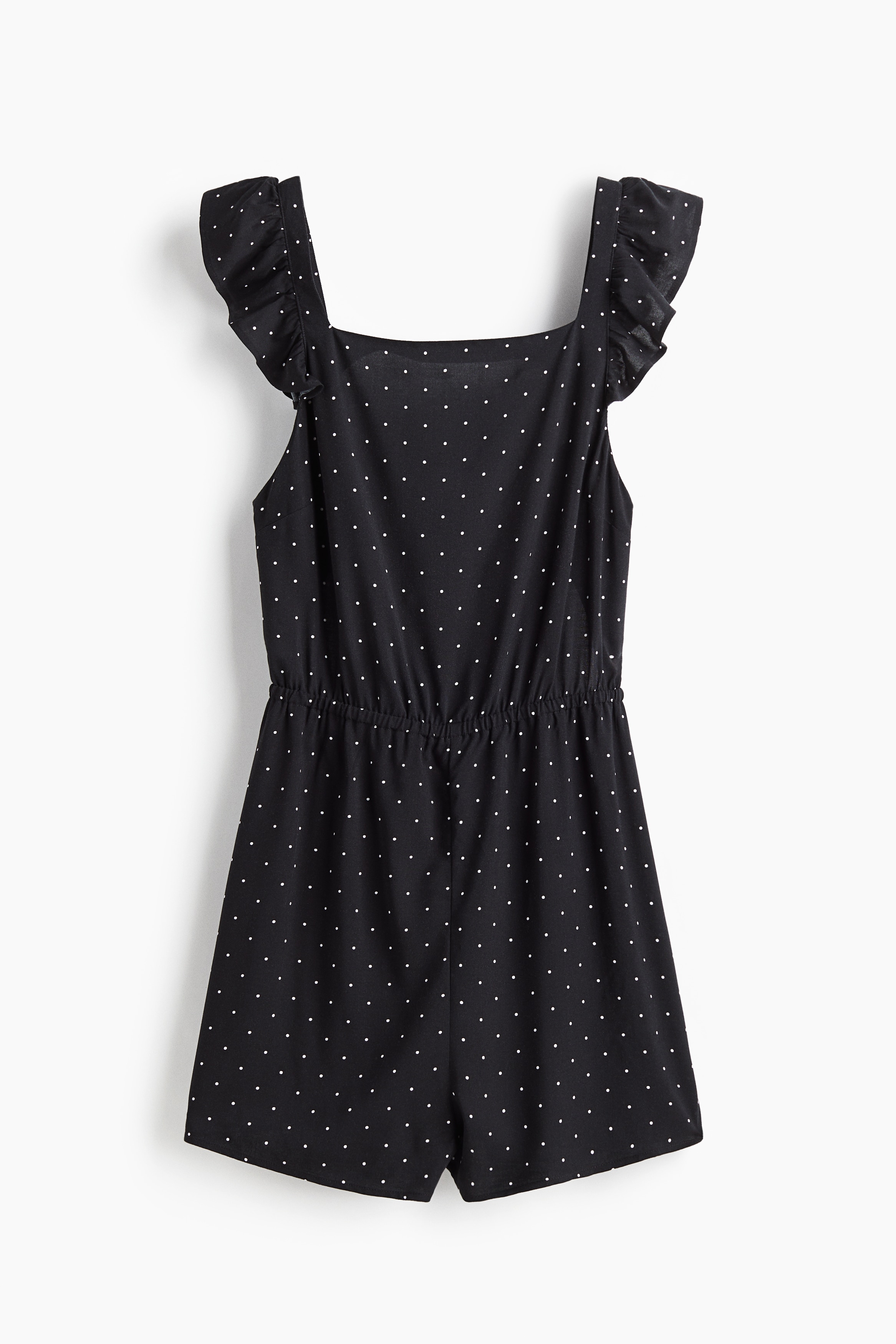 Tie-Back Romper - Black/dotted/Light blue/striped