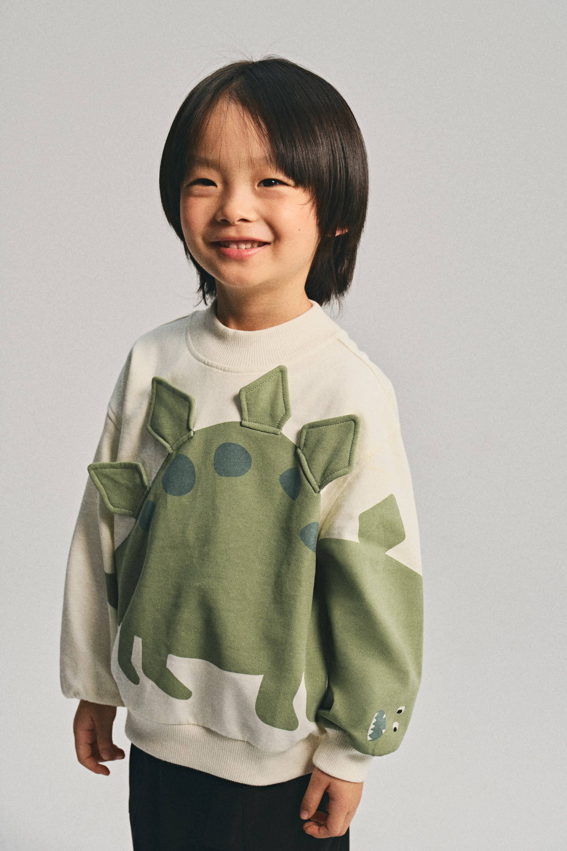 이미지 확대 보기: 프린트 스웨트셔츠 - 화이트/그린 - Kids | H&M KR 1