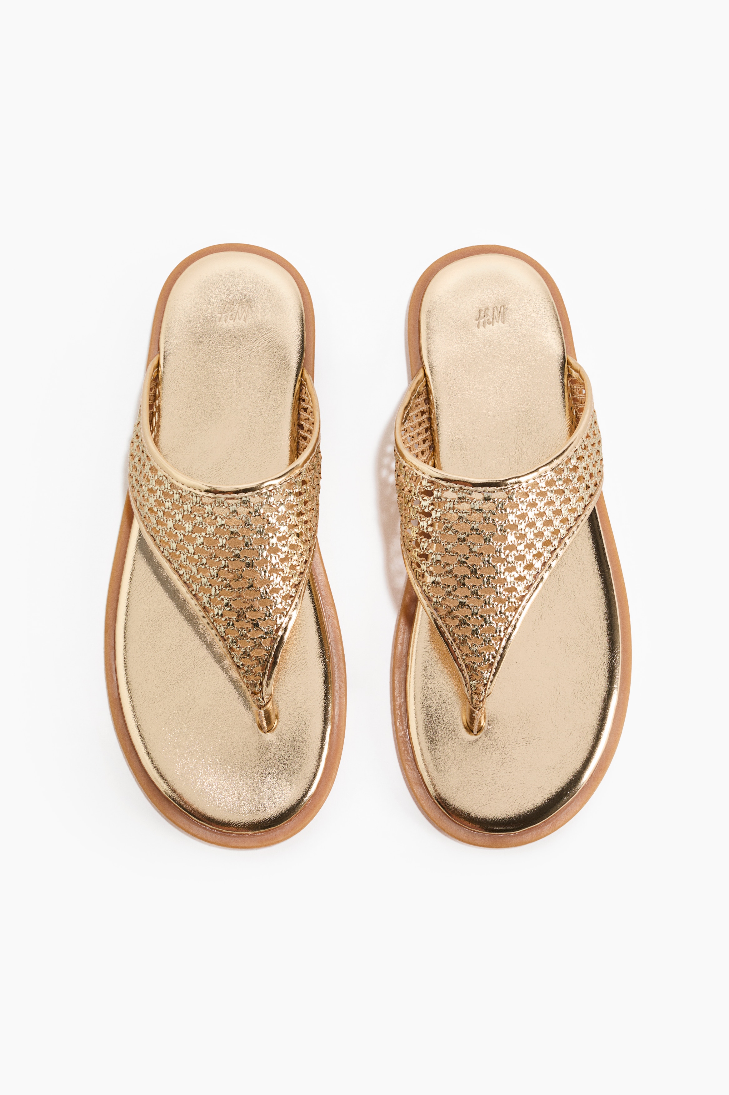 Braided Flip-Flops - Gold-colored/Black