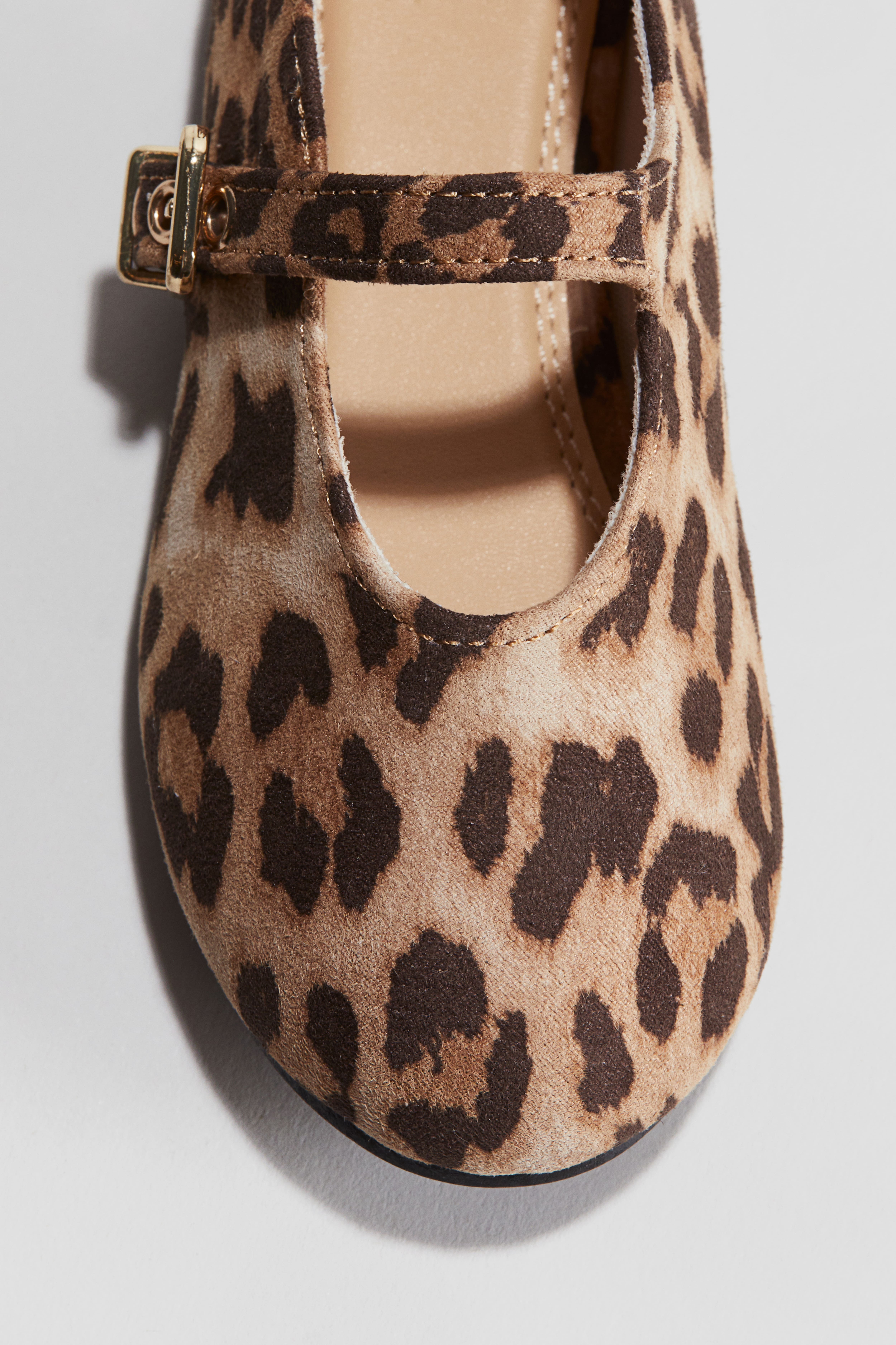 Balerini Mary Jane - Bej/imprimeu Leopard - COPII | H&M RO