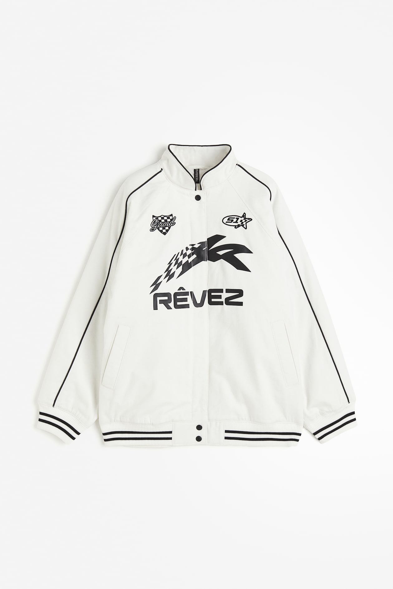 モチーフデザインパッデッドジャケット - ホワイト／Rêvez 