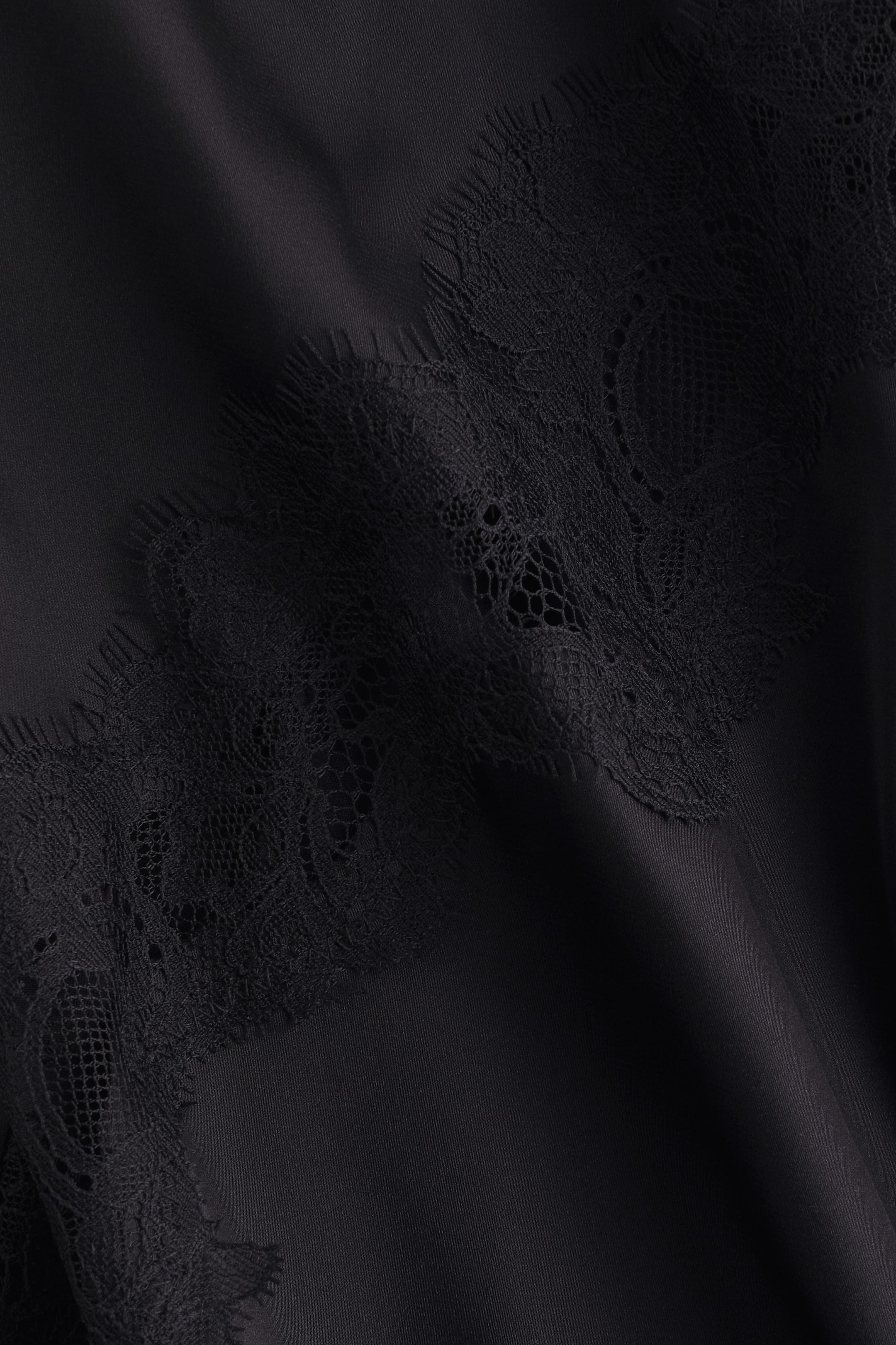 Lace-Trimmed Asymmetric Nightgown