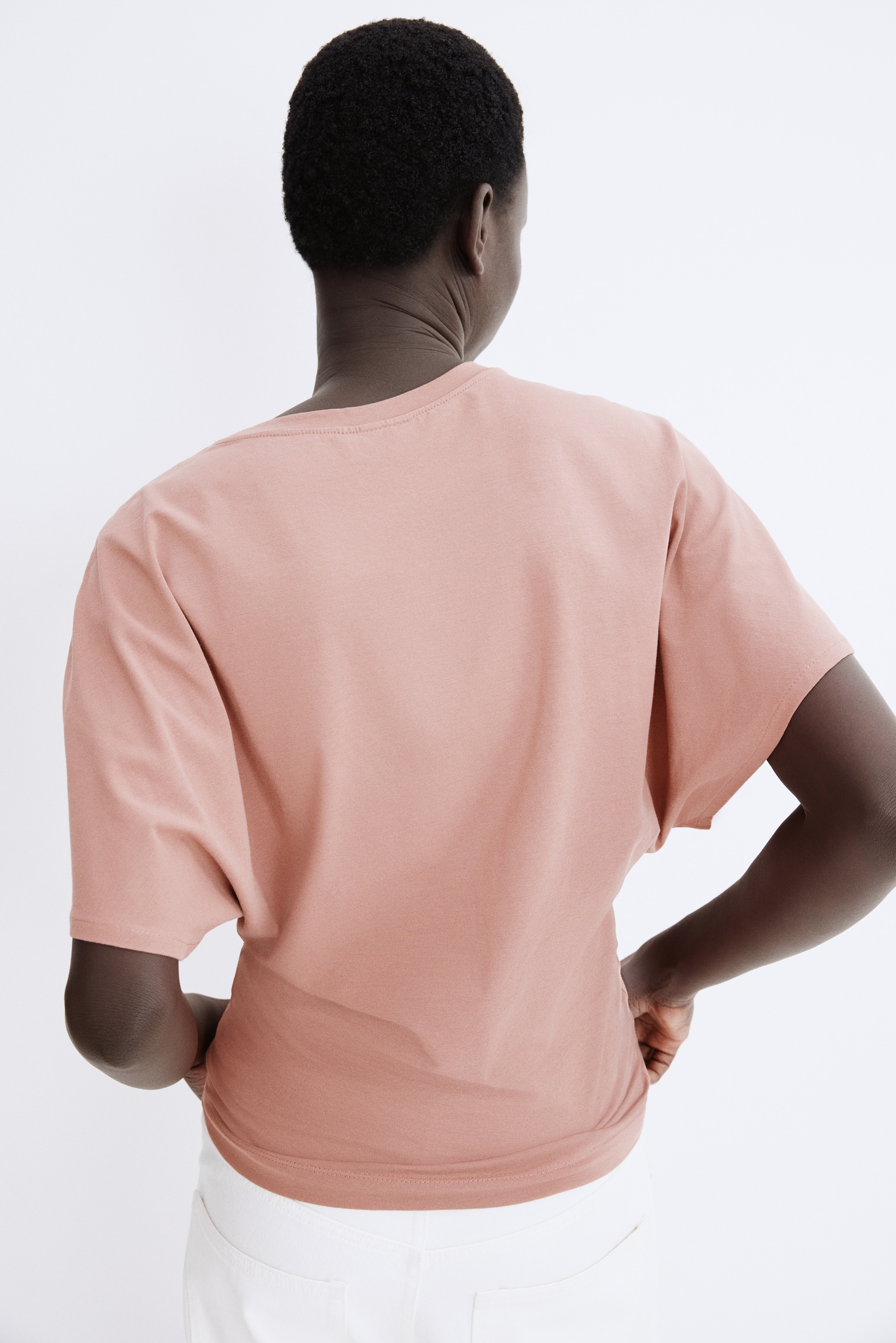 Butterfly-sleeved T-shirt