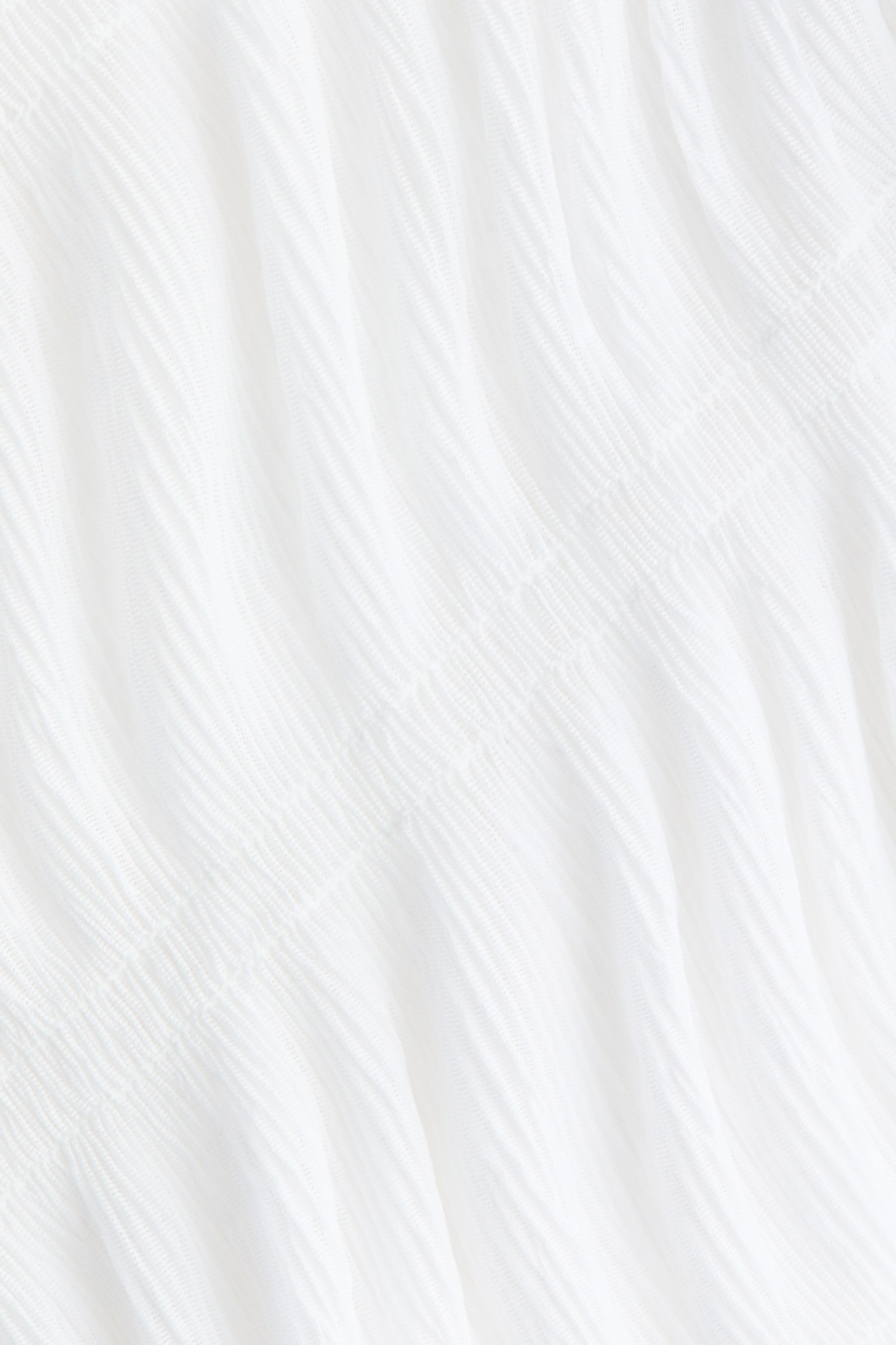 Smocked boat-neck top - White - 4