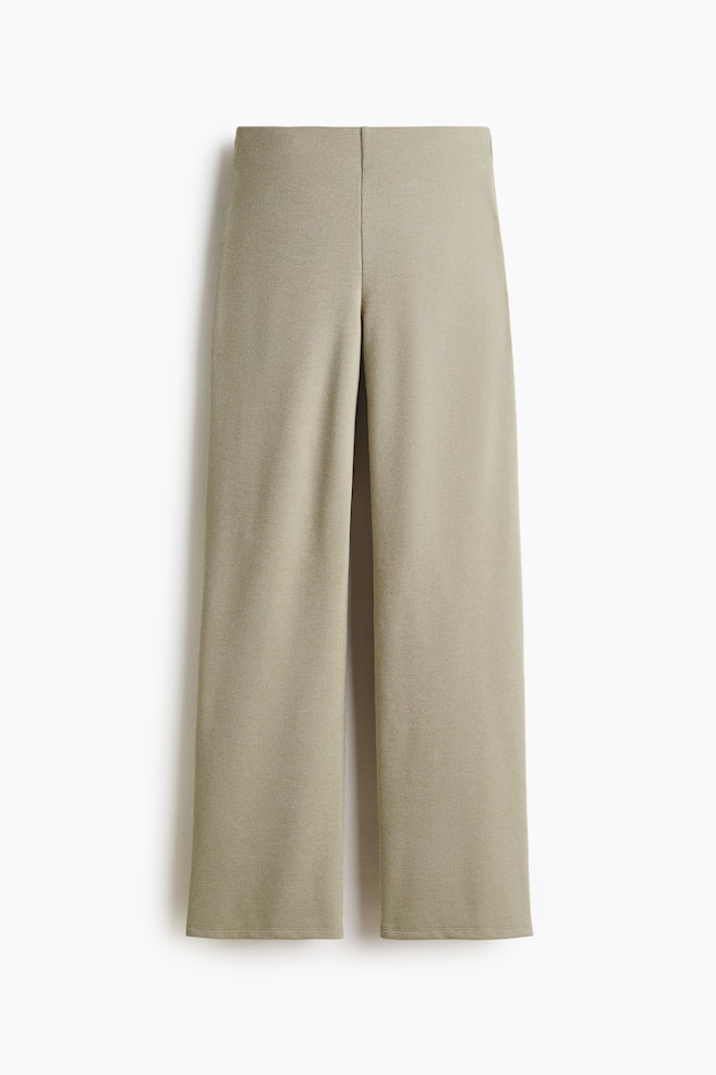 Straight-Leg Jersey Pants - Beige/Brown melange - 1
