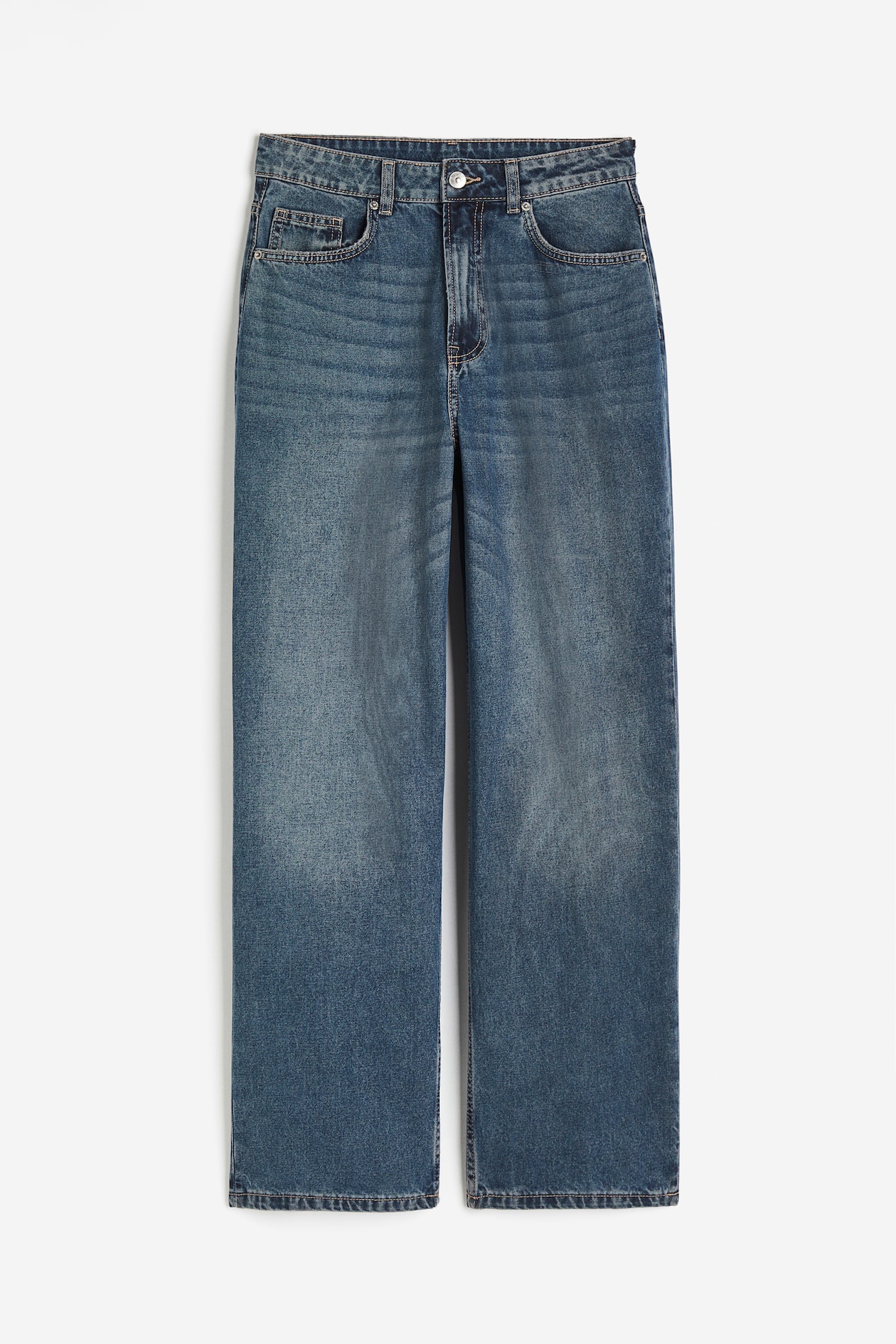 Women's Dark denim blue 90s Baggy High Jeans H&M CA