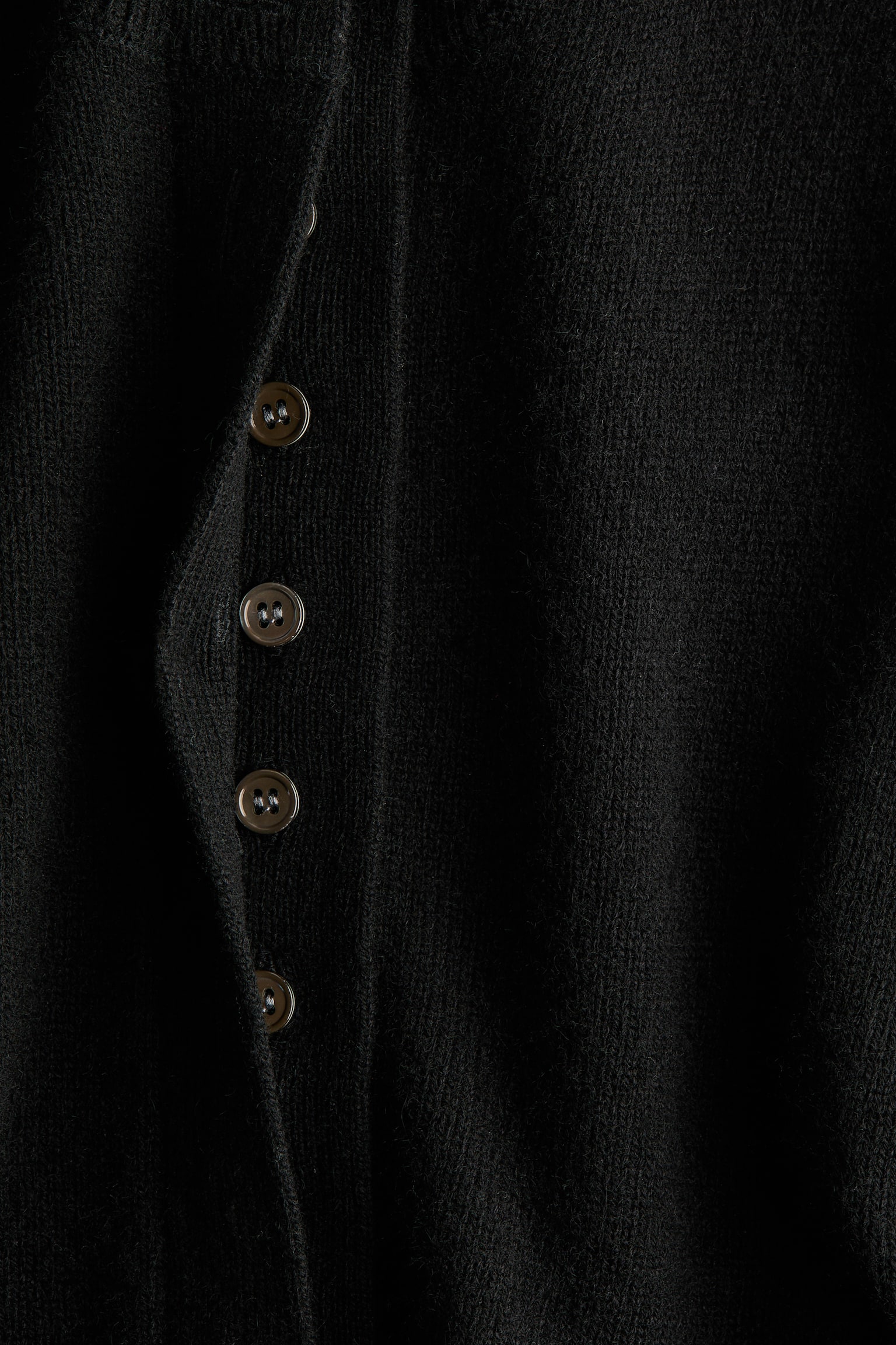 カシミヤカーディガン - ブラック/ダークモール - 3