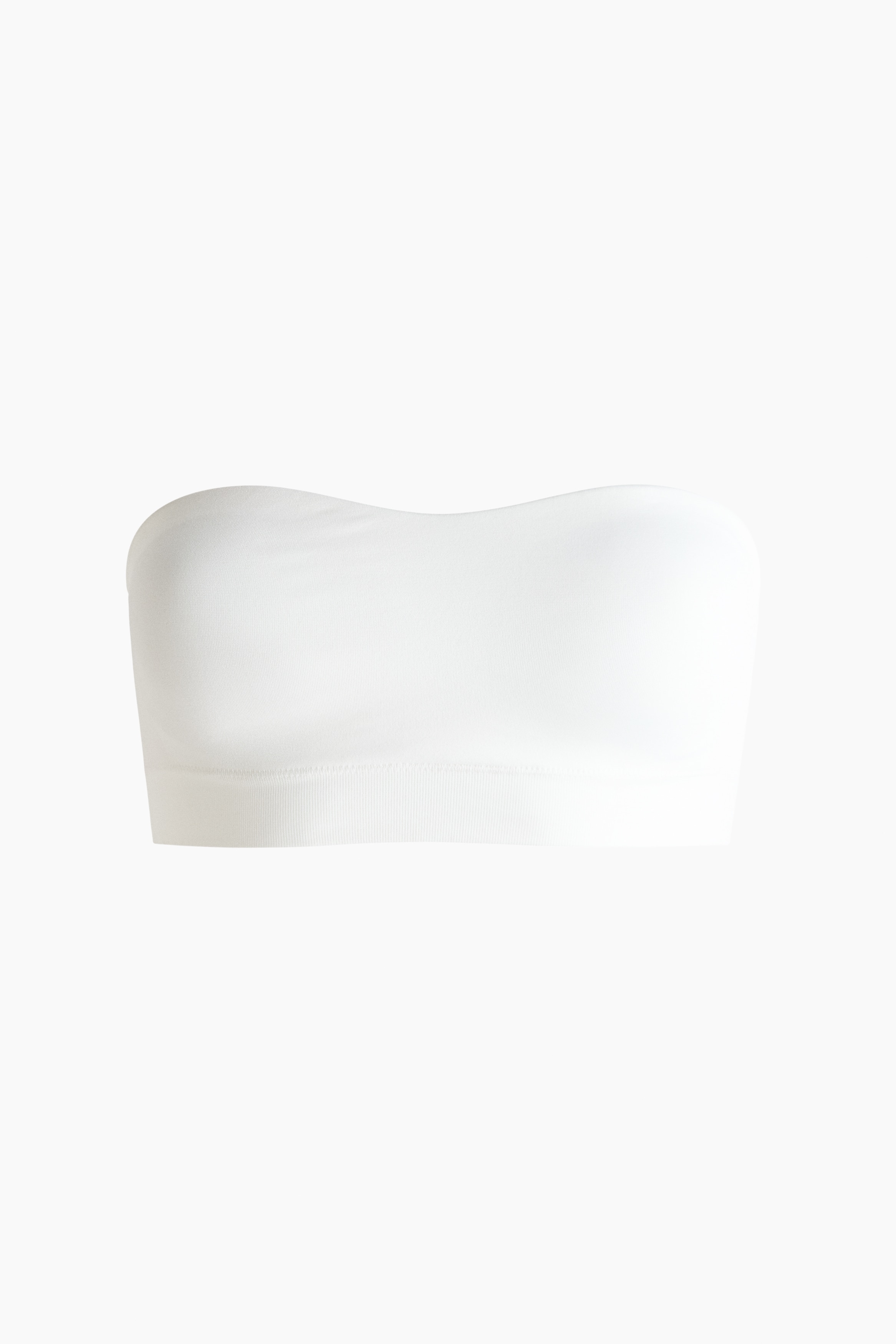 Seamless Padded Bandeau Bra-White