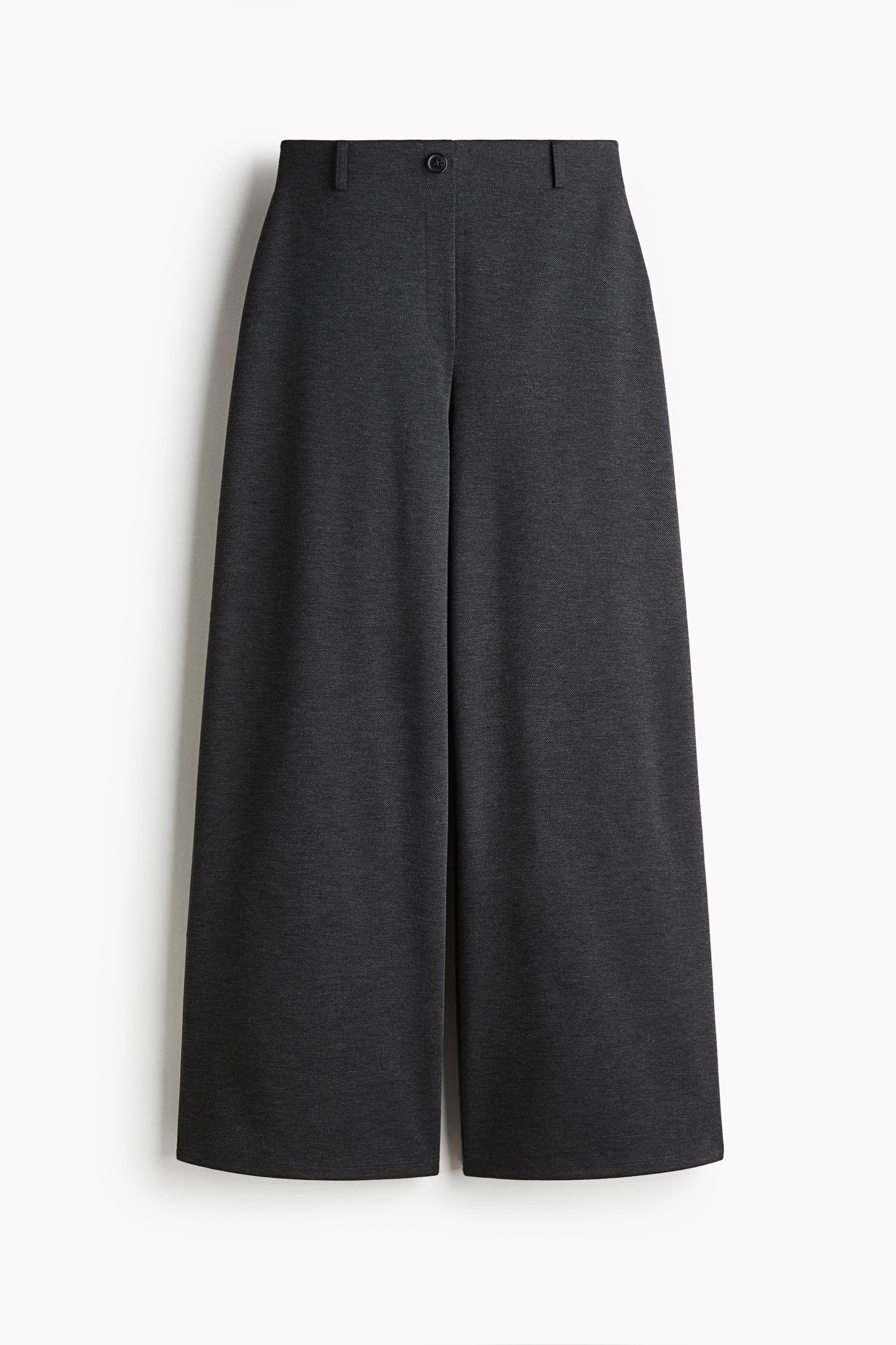 Wide jersey trousers - Dark grey marl/Black