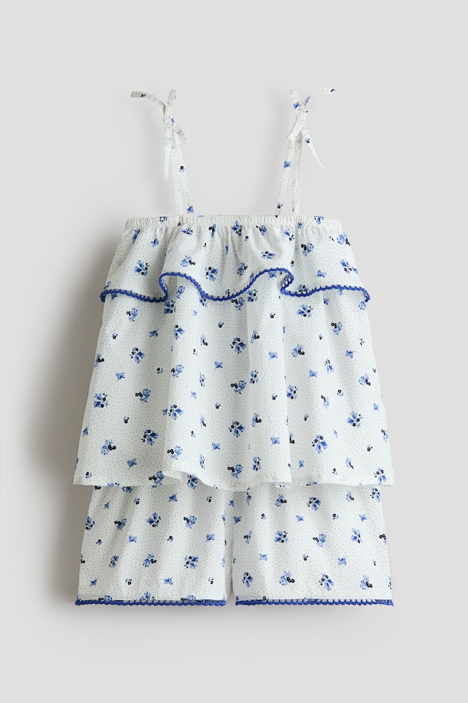 2-piece printed cotton set - White/Floral - 1
