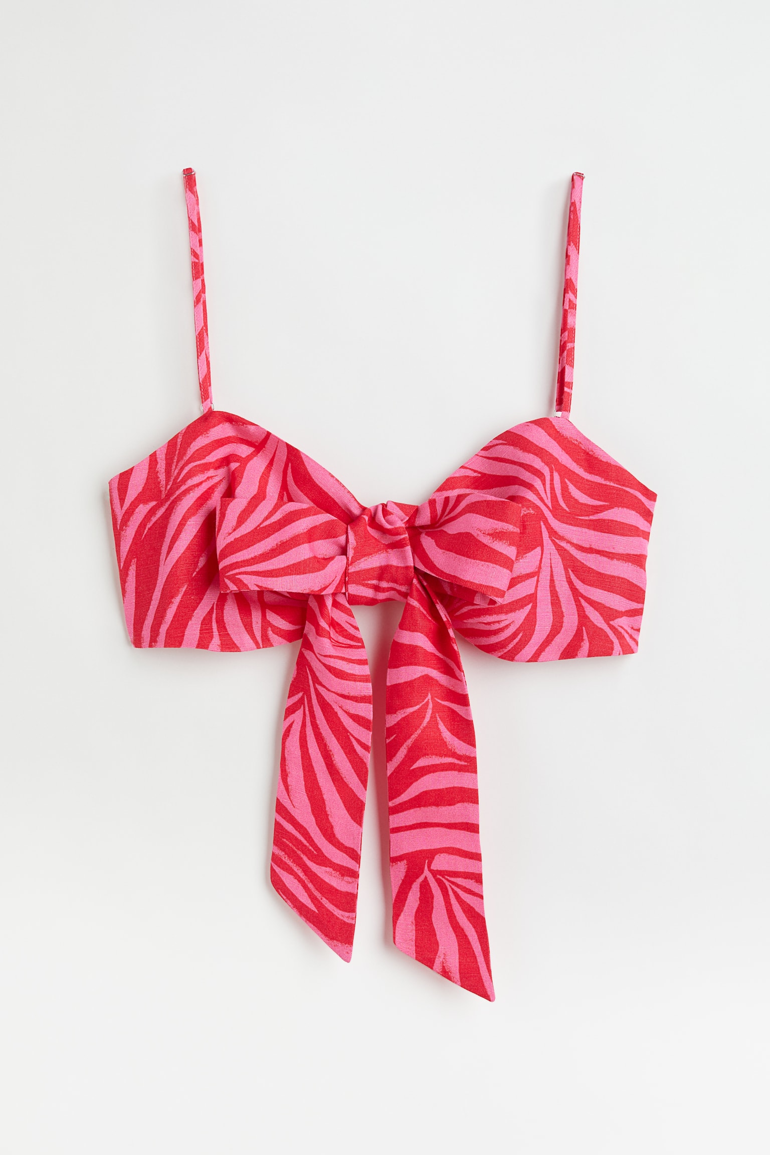 Tie Front Bralette - Pink/Zebra print - 1