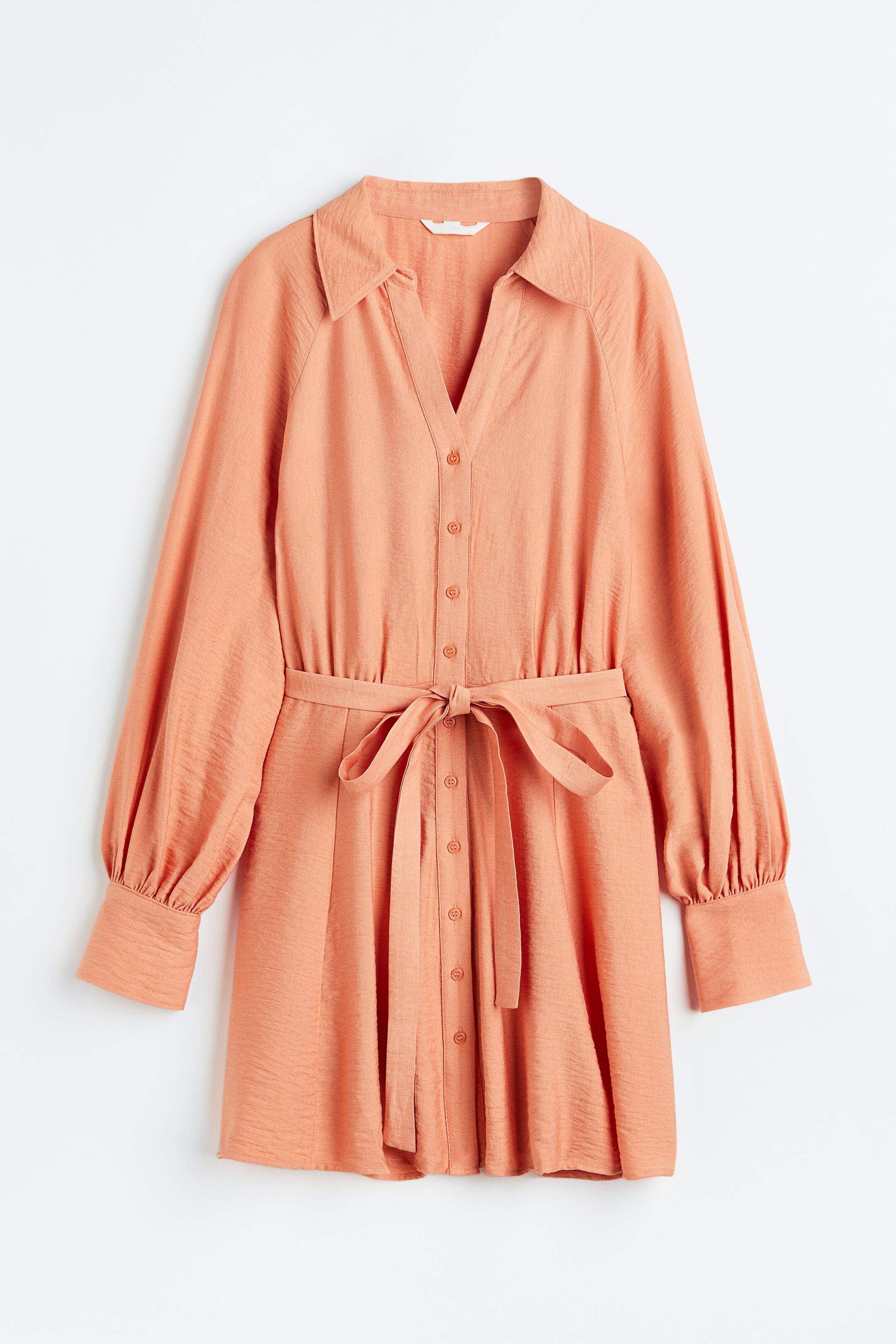 Größeres Bild ansehen: Kleid mit Bindegürtel - Apricot - Ladies | H&M DE 1