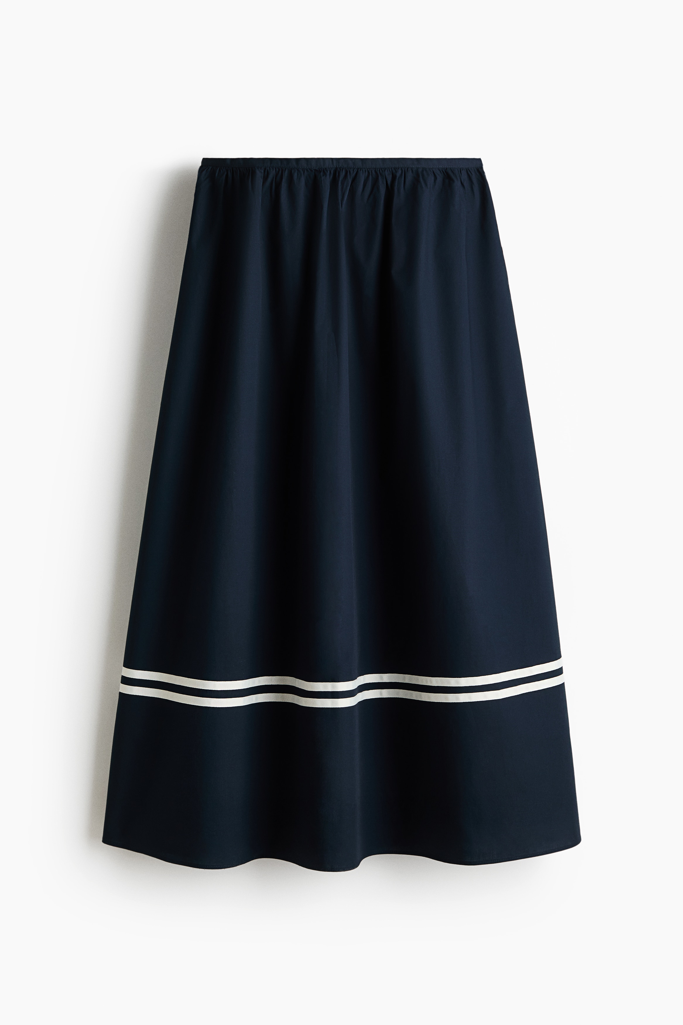 Falda midi de corte holgado - Azul marino