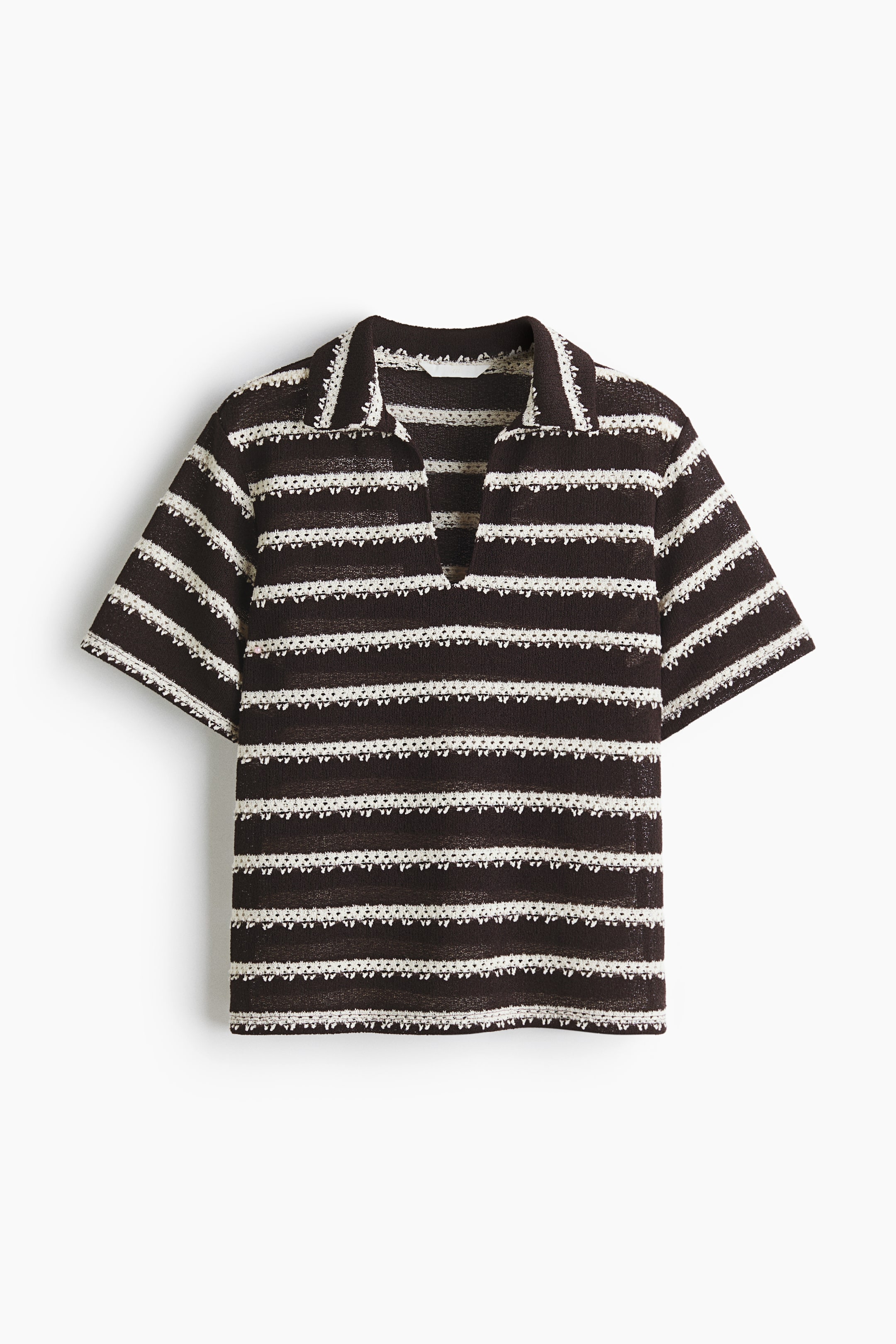 Crochet-Look Polo Shirt