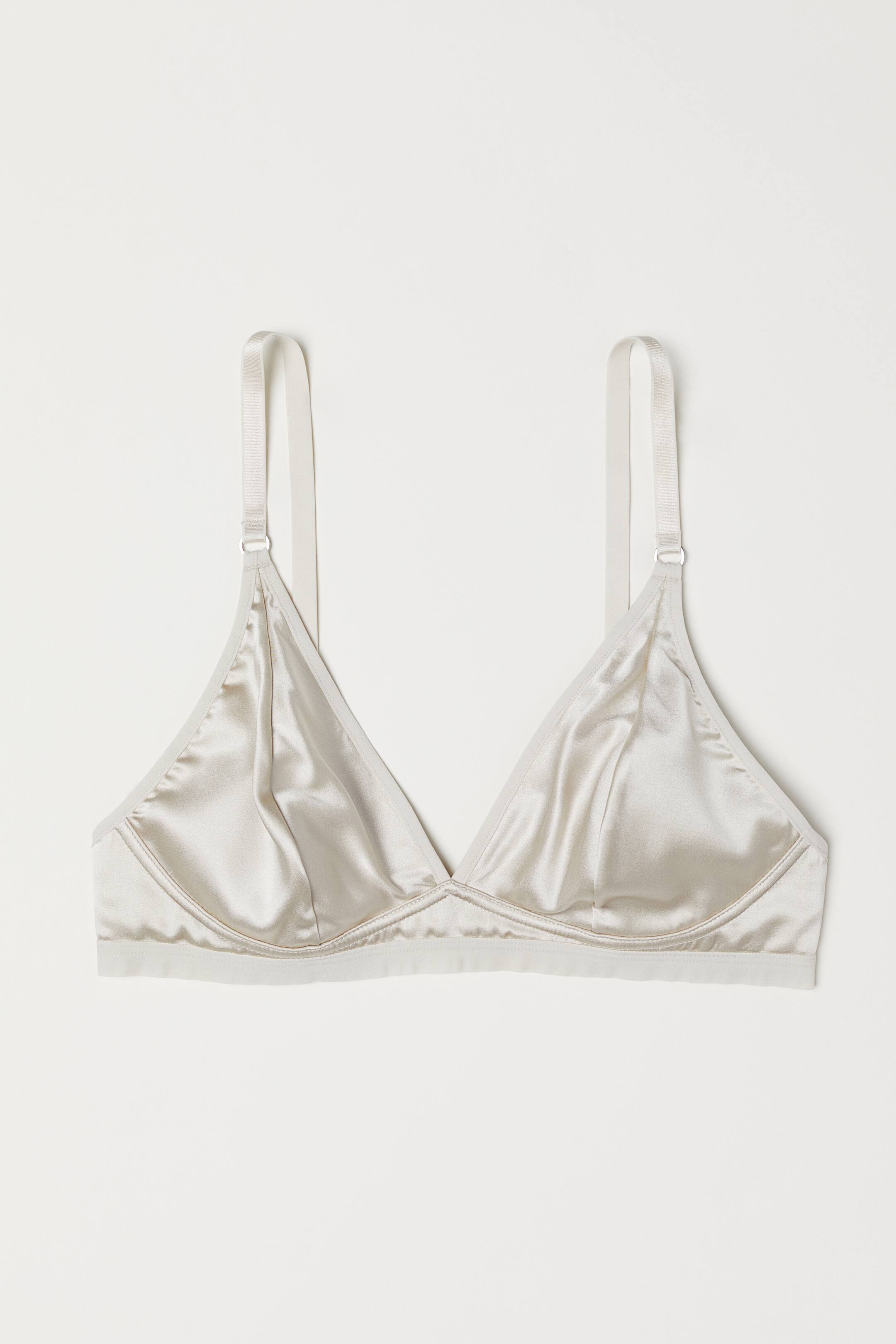 Zobrazit větší obrázek: Podprsenka z hedvábné směsi - Světle béžová - ŽENY | H&M CZ 1