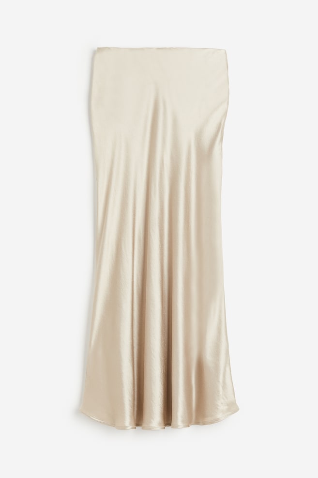 Satin maxi skirt - Light beige/Black/Silver-coloured - 2
