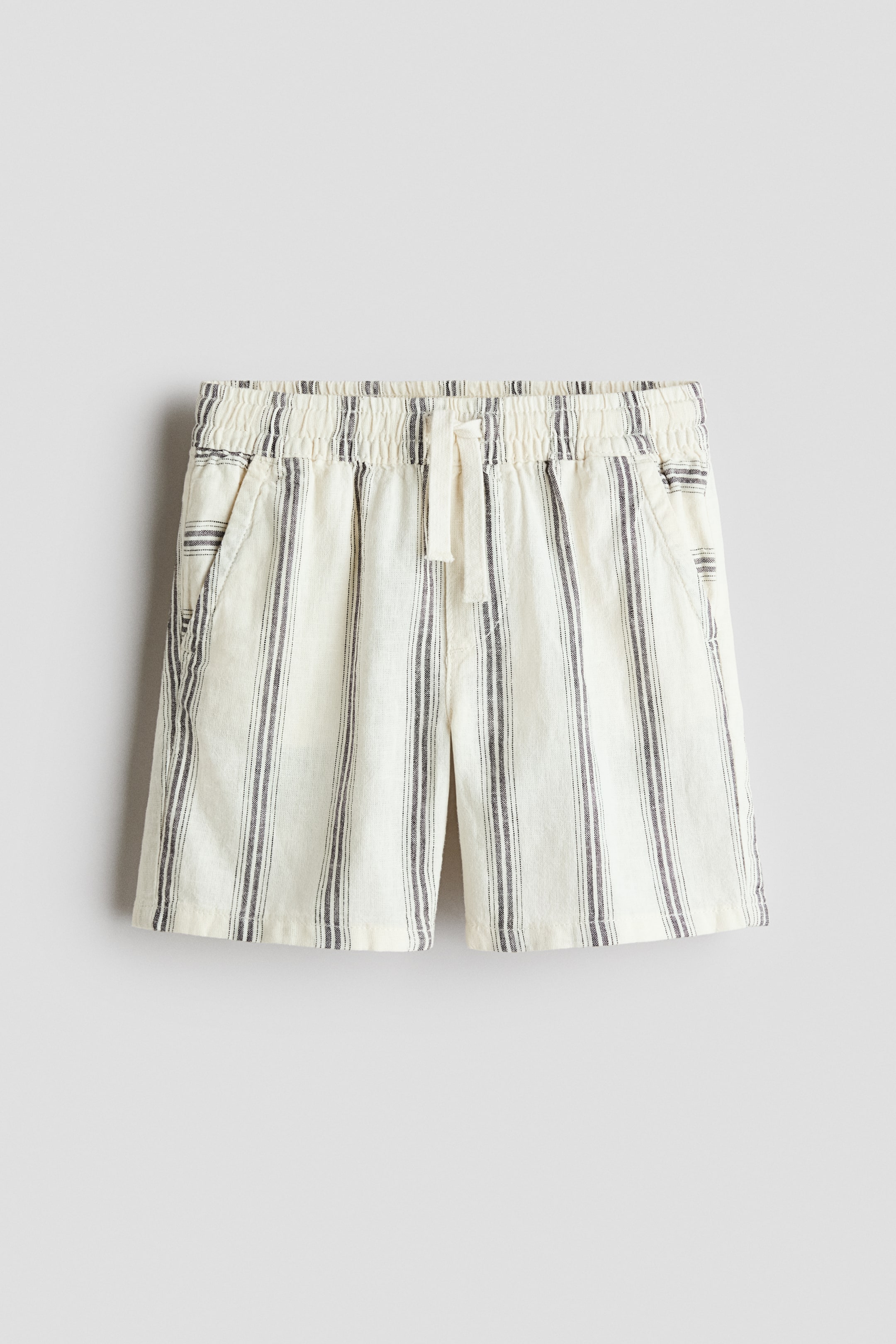 Linen-Blend Drawstring Shorts