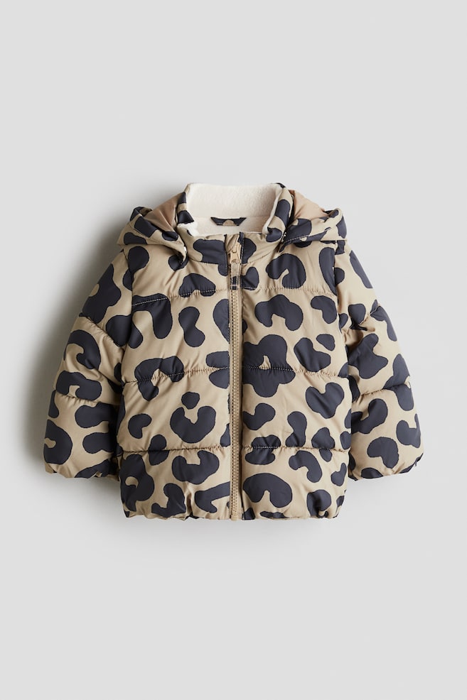 Water-Repellent Puffer Jacket - Beige/leopard print/Beige/dogs/Blue/Light pink/leopard print - 1