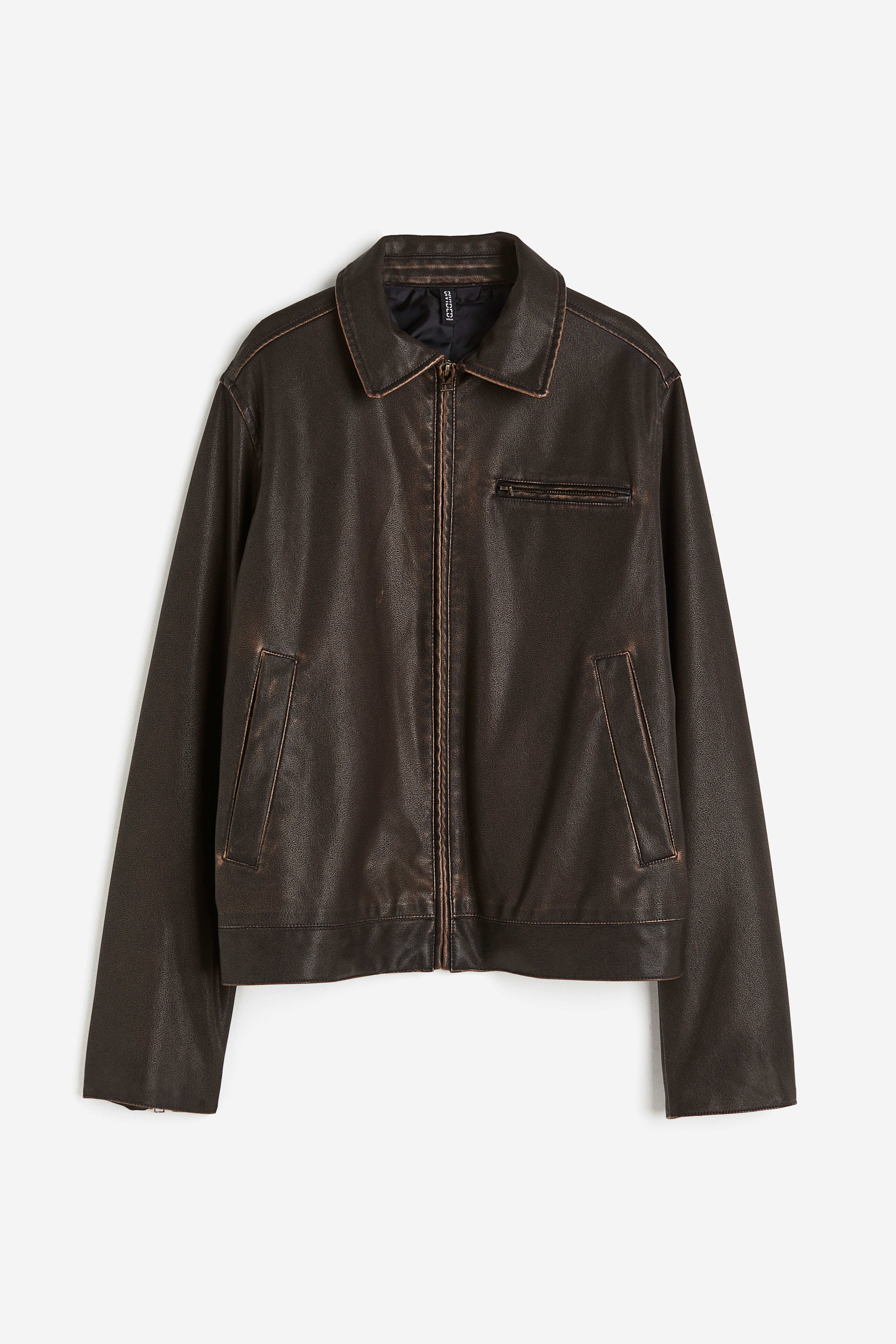 H&m plus size leather jacket best sale