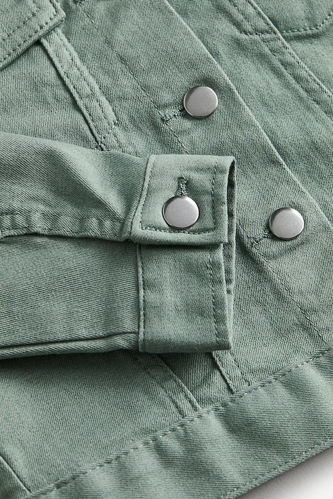 Twill jacket - Sage green/Bright pink - 4