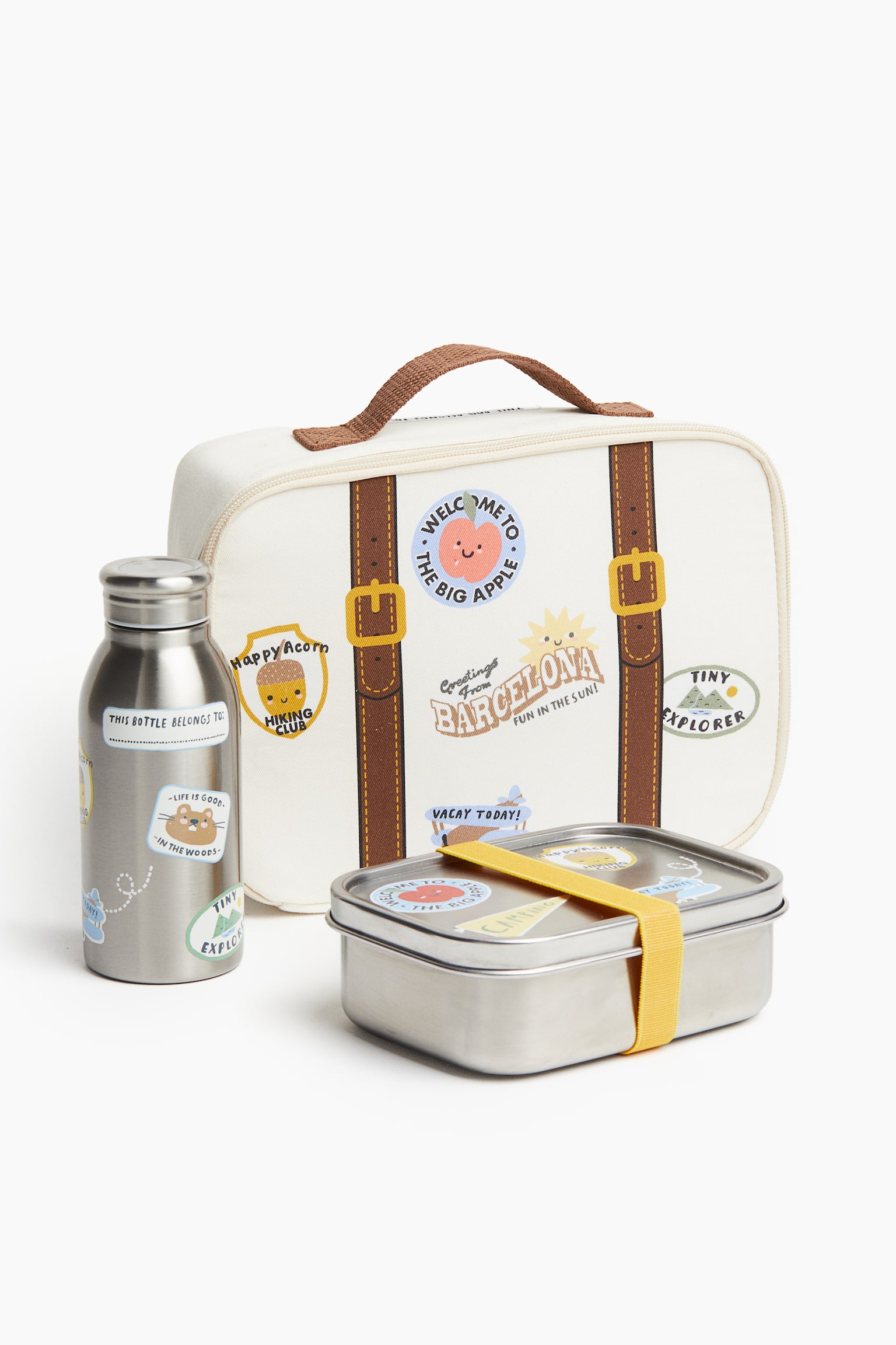 Stainless steel lunch box - Silver-coloured/Stickers - 3